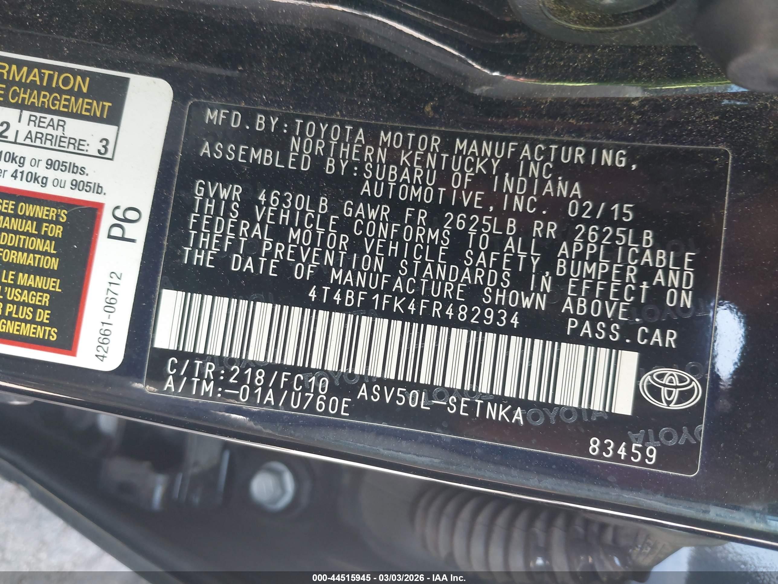 TOYOTA CAMRY image 9