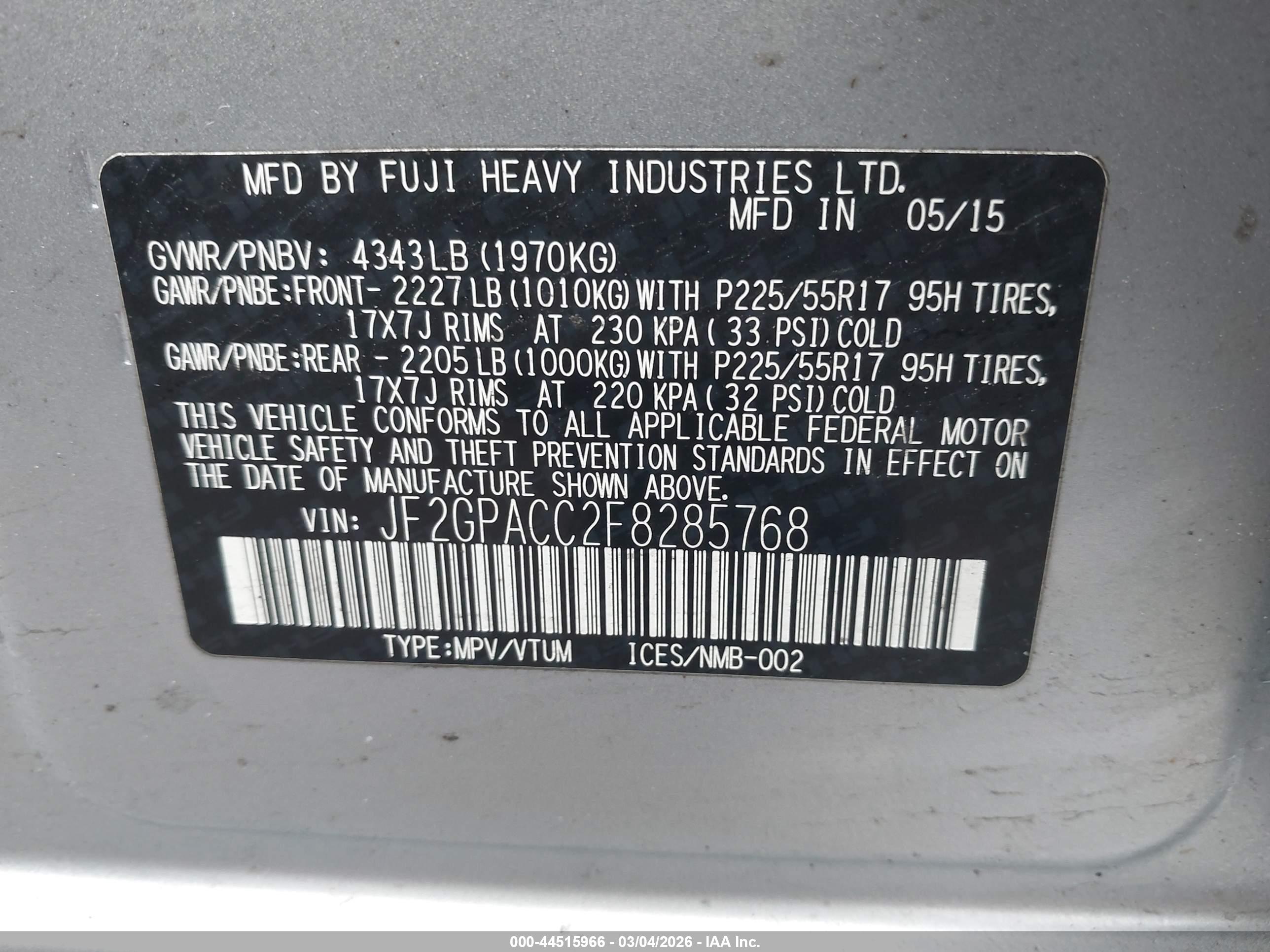 SUBARU XV image 9