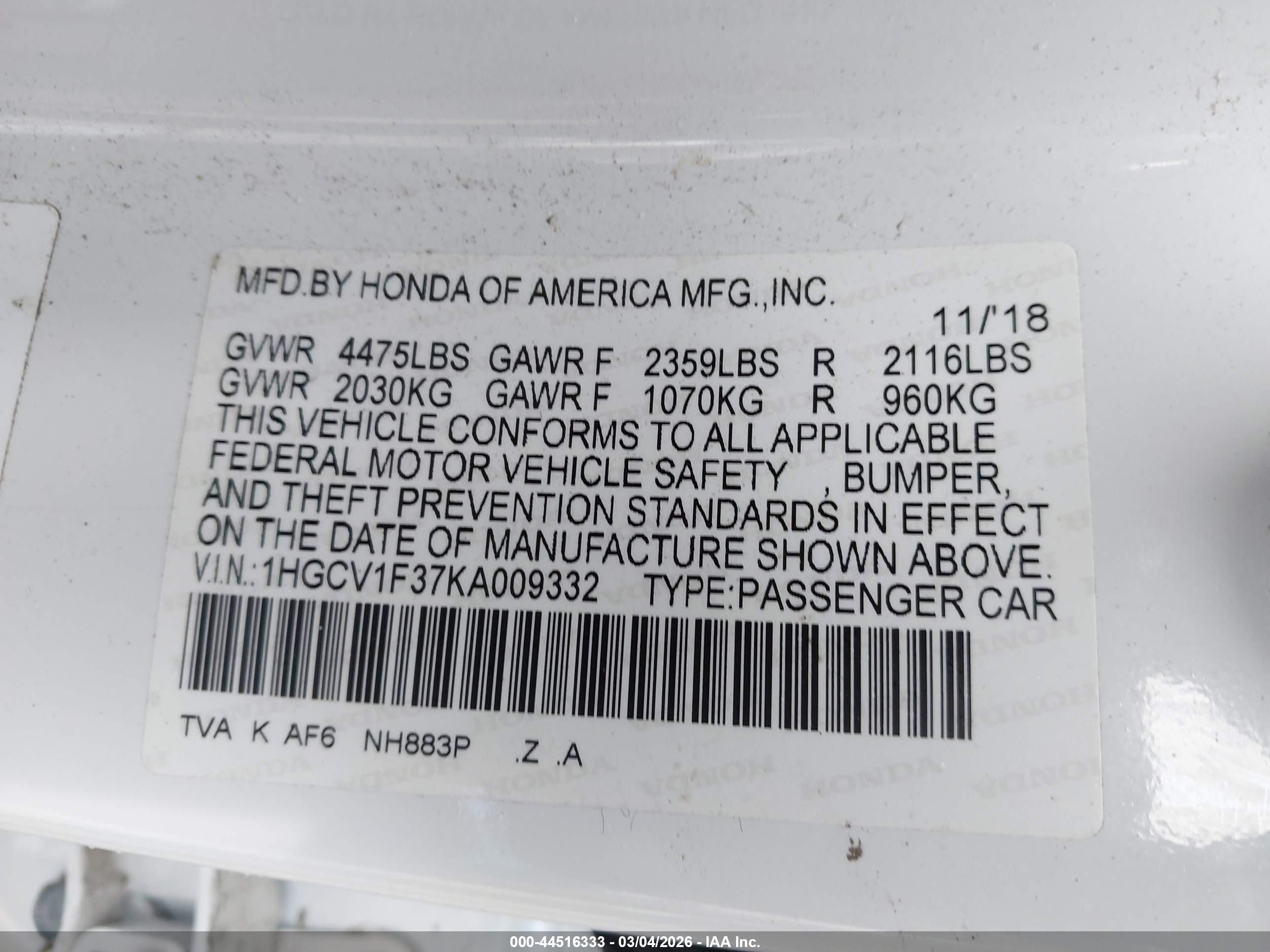 HONDA ACCORD image 9