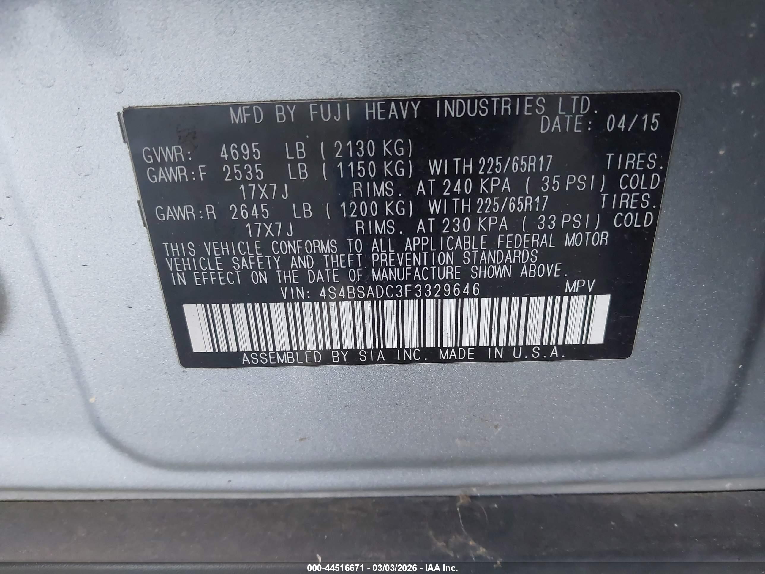 SUBARU OUTBACK image 9