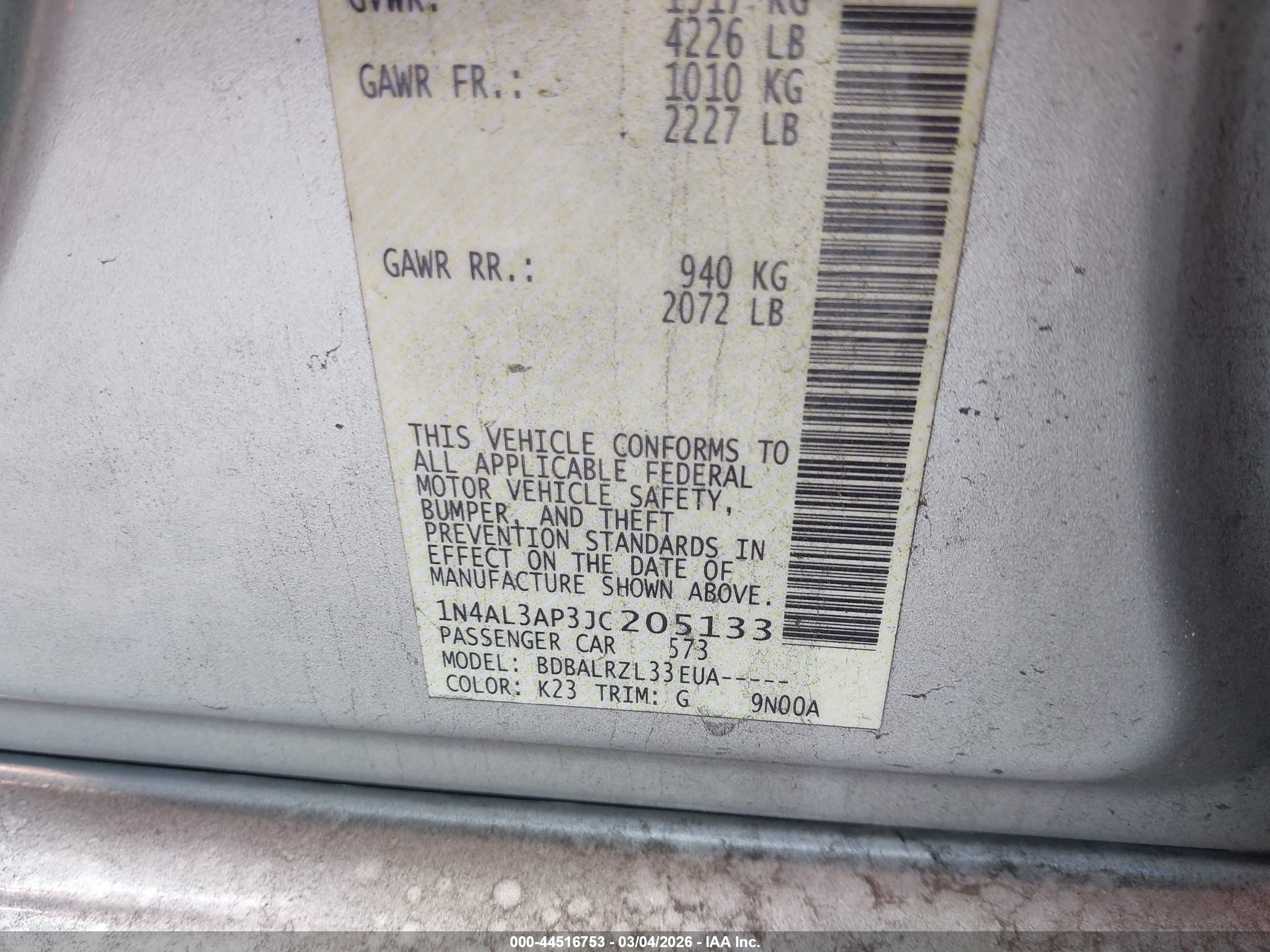 NISSAN ALTIMA image 9