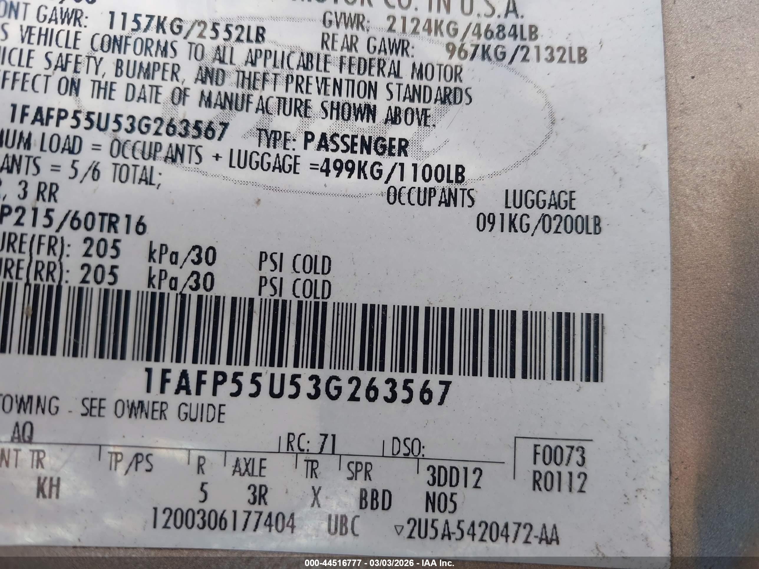 FORD TAURUS image 9