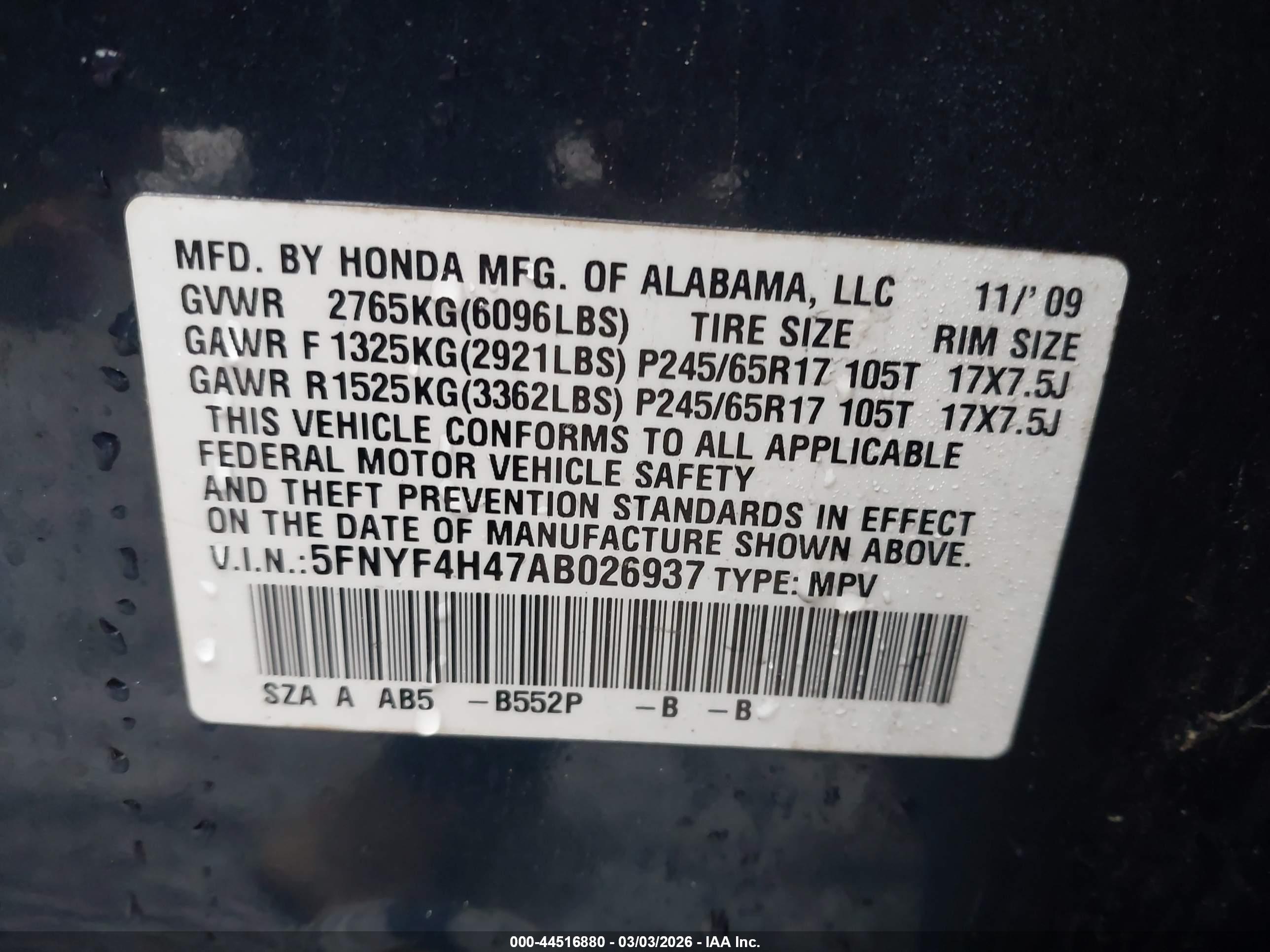 HONDA PILOT image 9