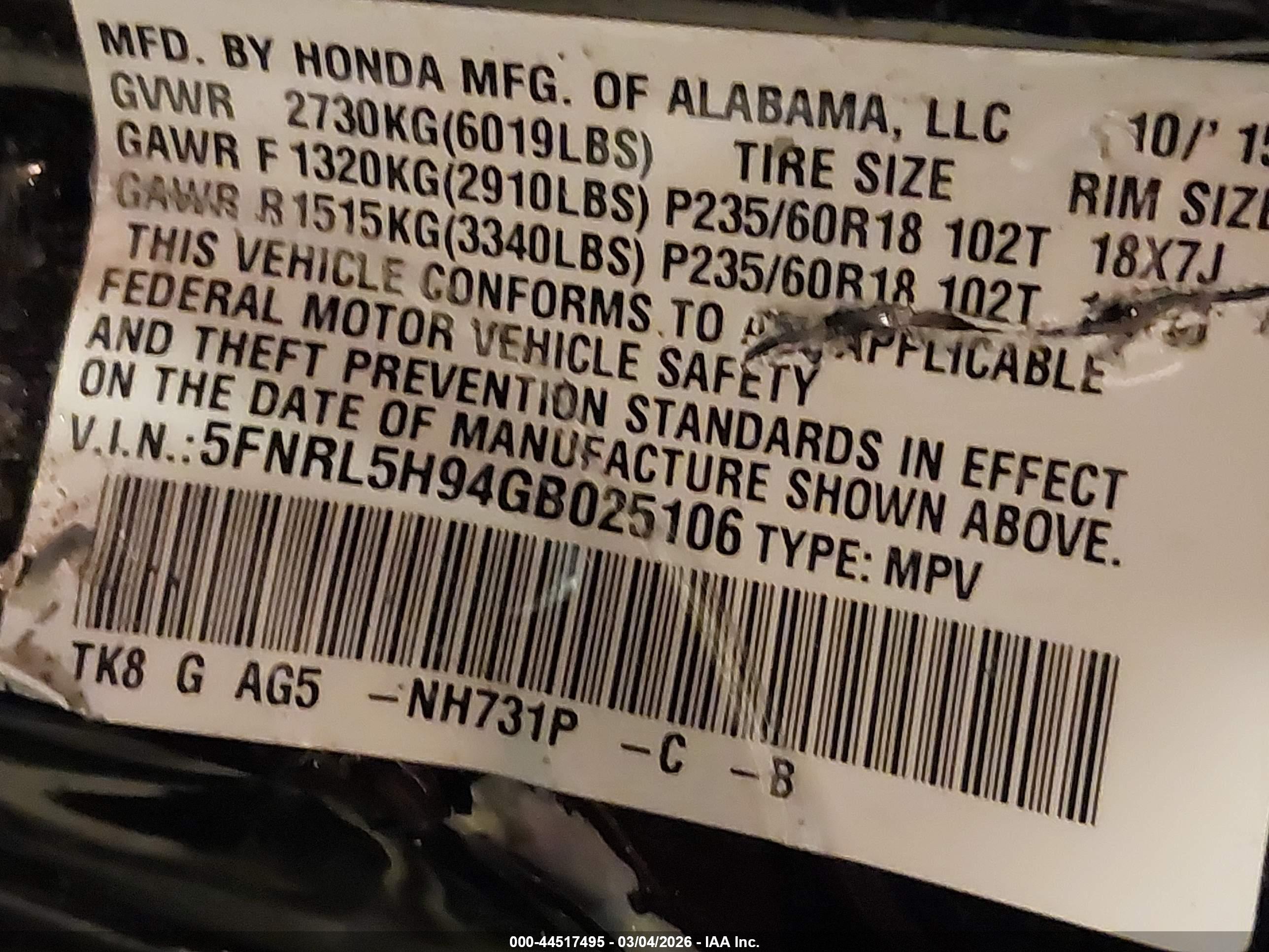 HONDA ODYSSEY image 9