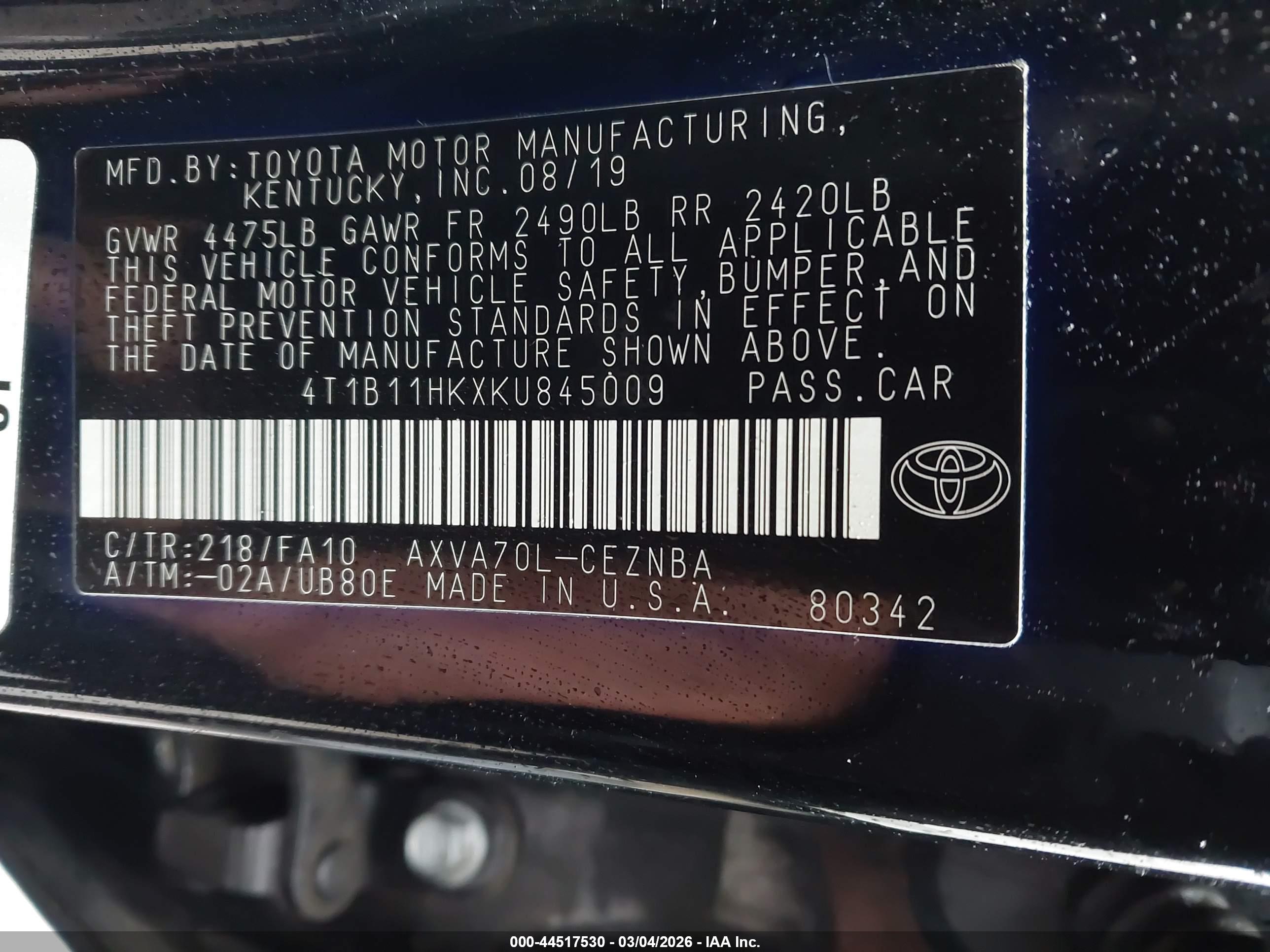 TOYOTA CAMRY image 9