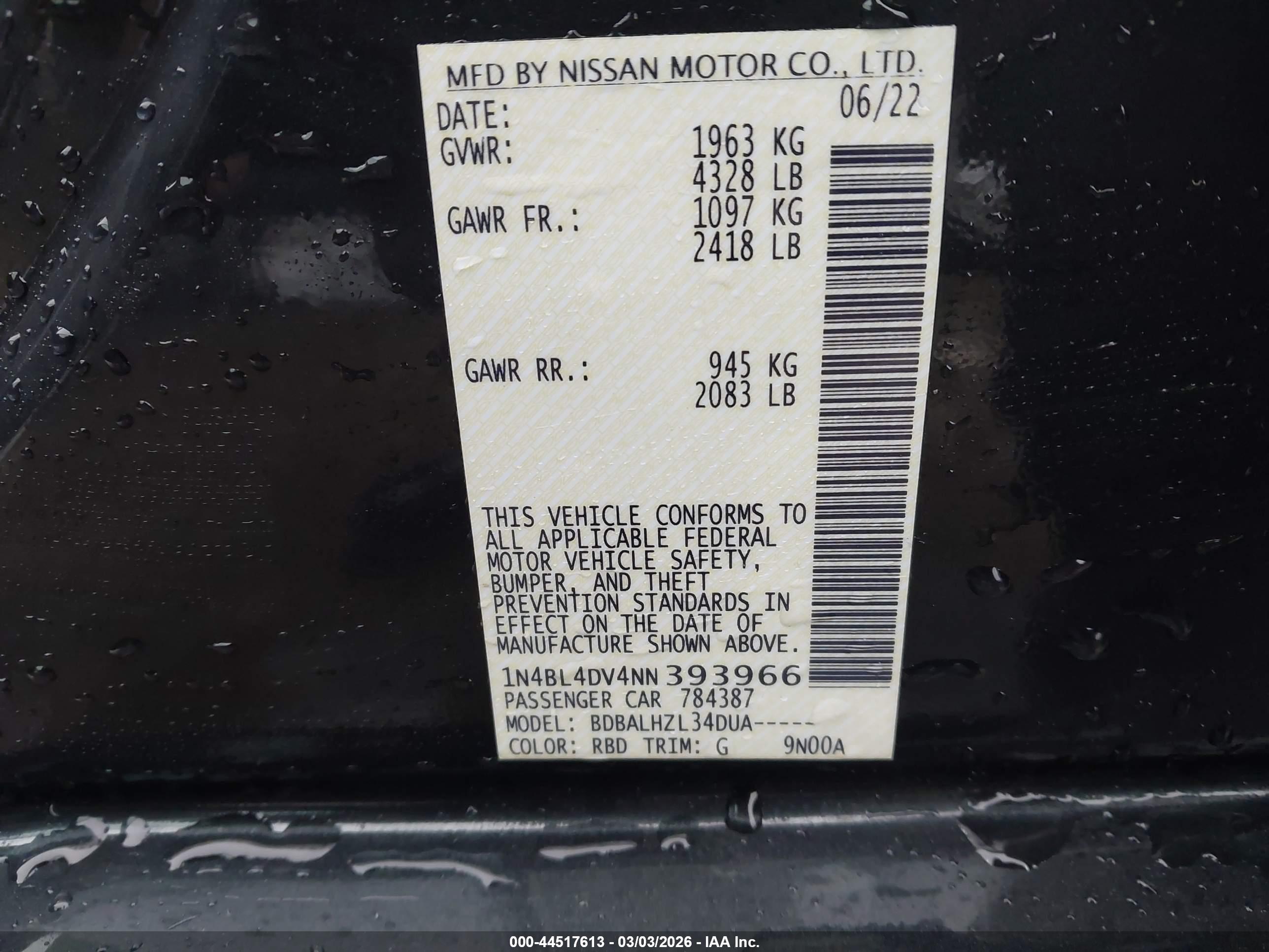 NISSAN ALTIMA image 9