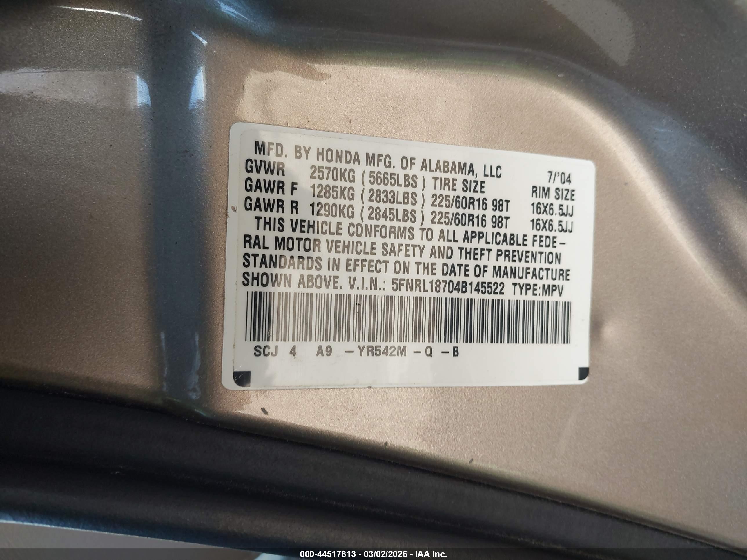 HONDA ODYSSEY image 9