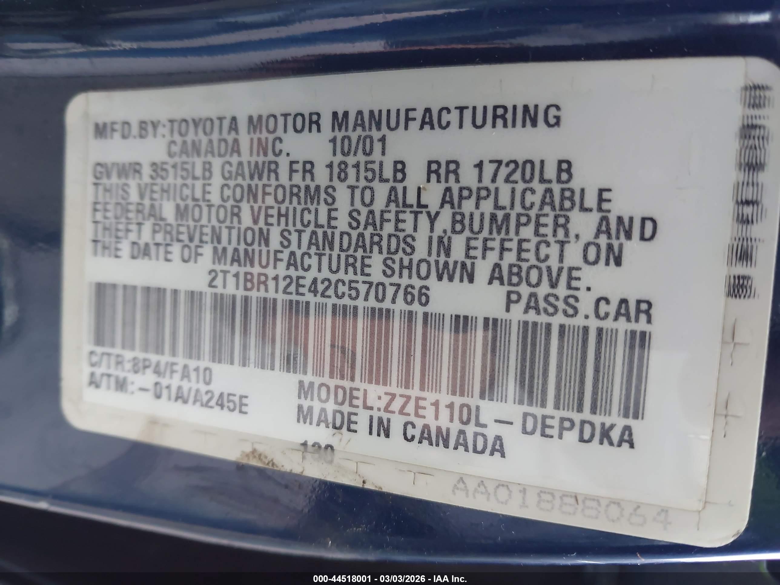 TOYOTA COROLLA image 9