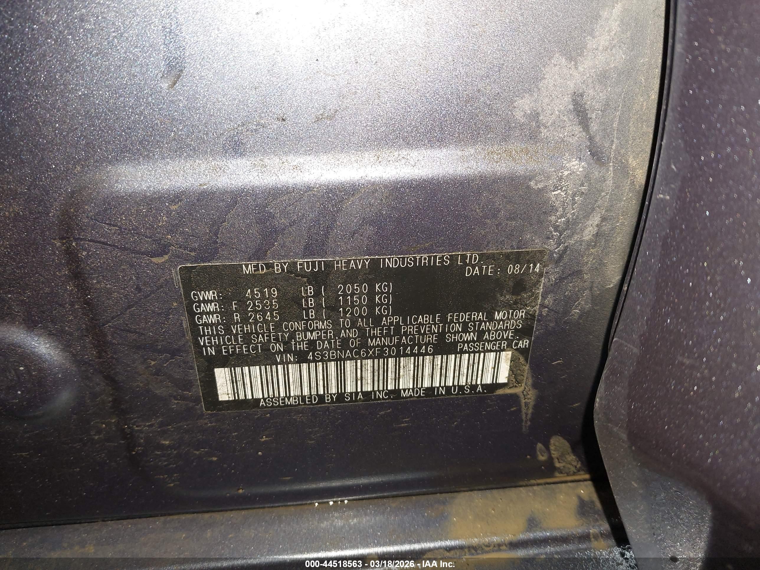 SUBARU LEGACY image 9