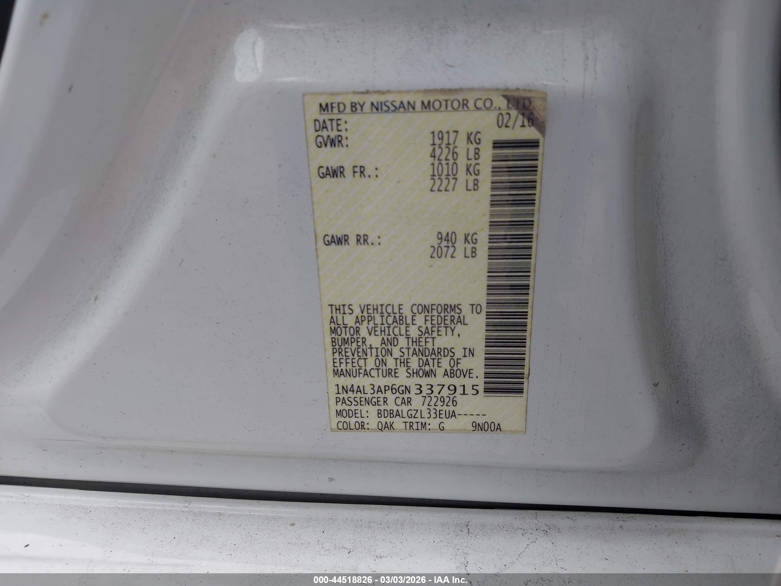 NISSAN ALTIMA image 9