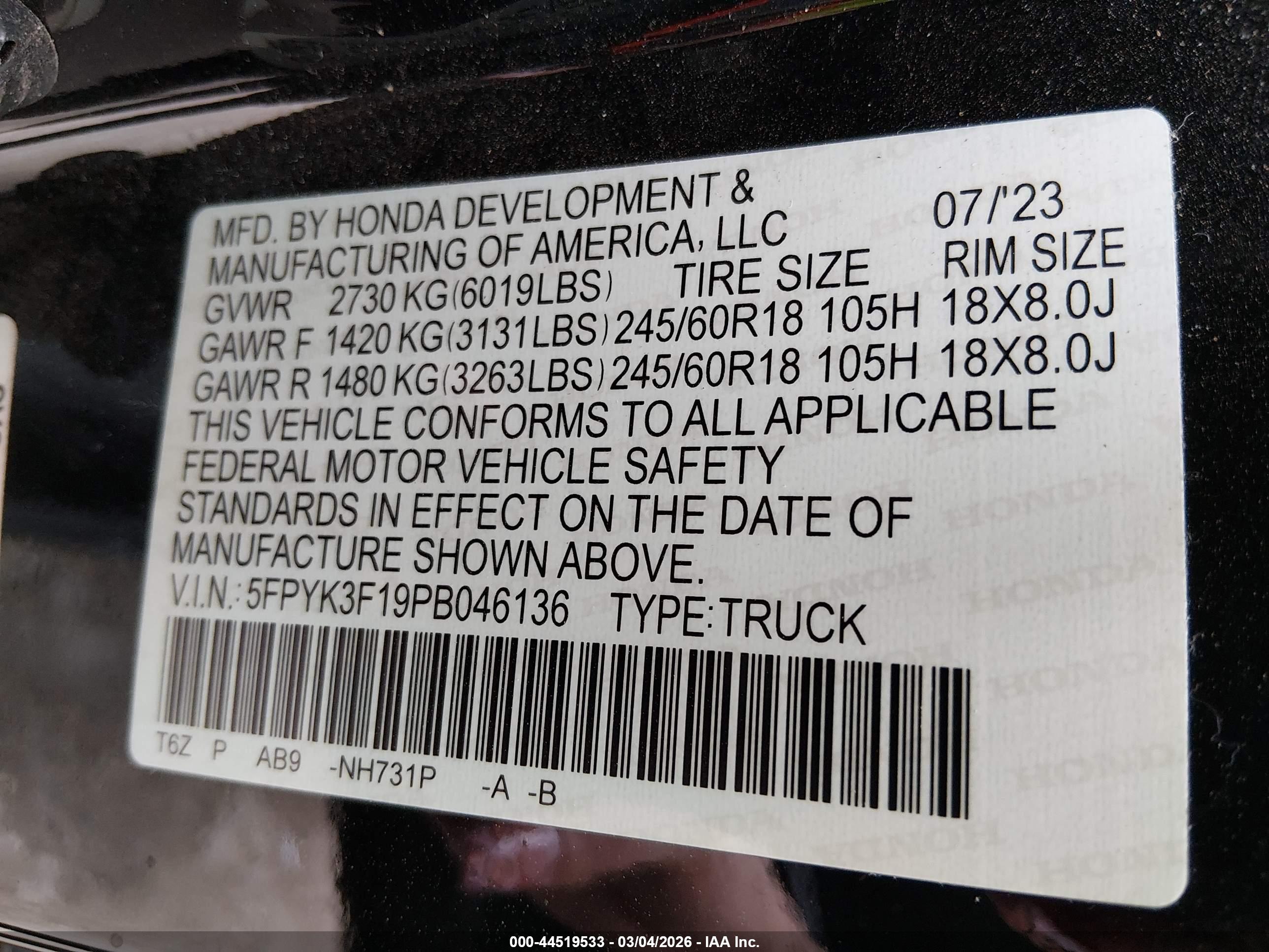 HONDA RIDGELINE image 9