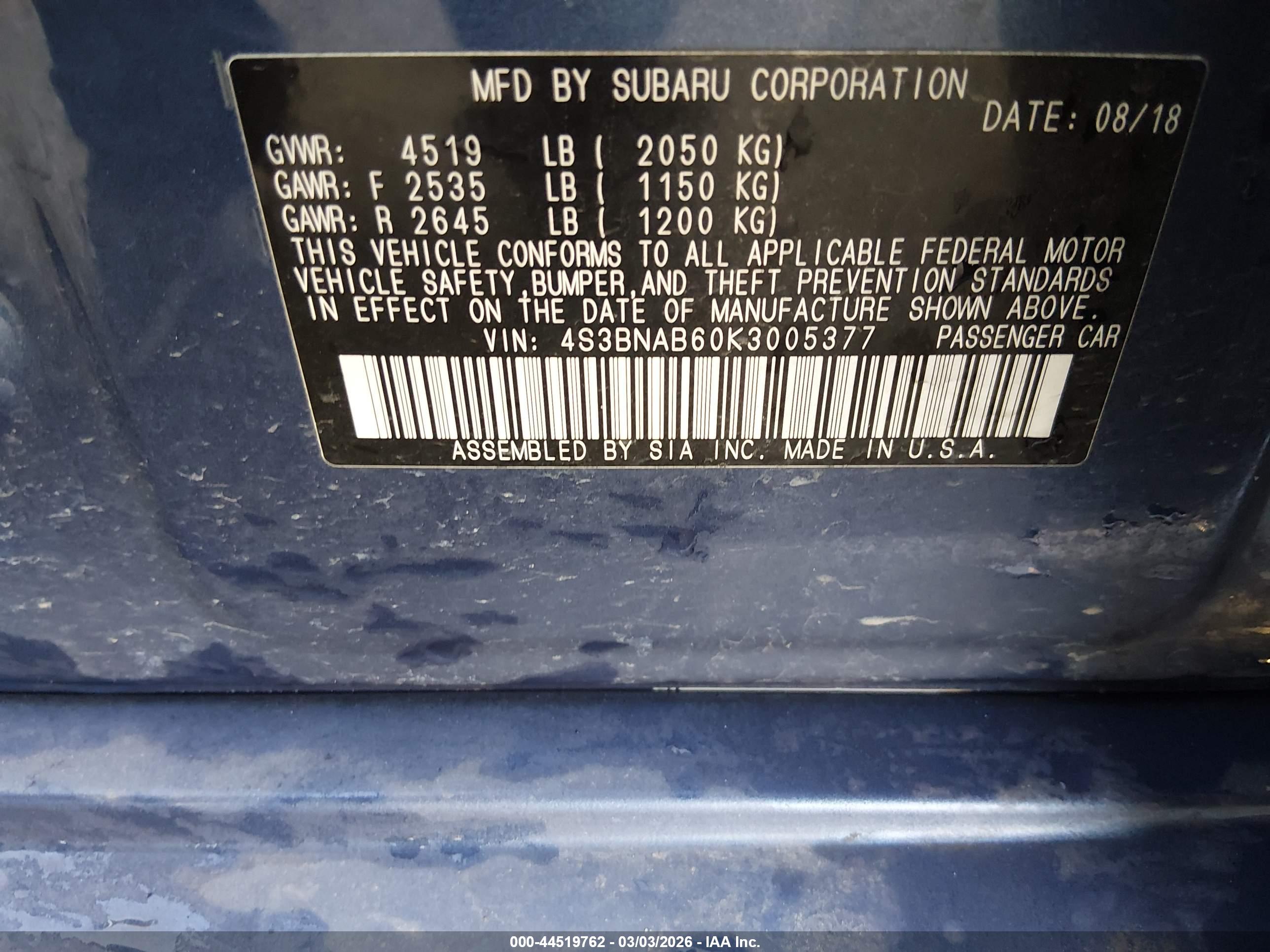 SUBARU LEGACY image 9