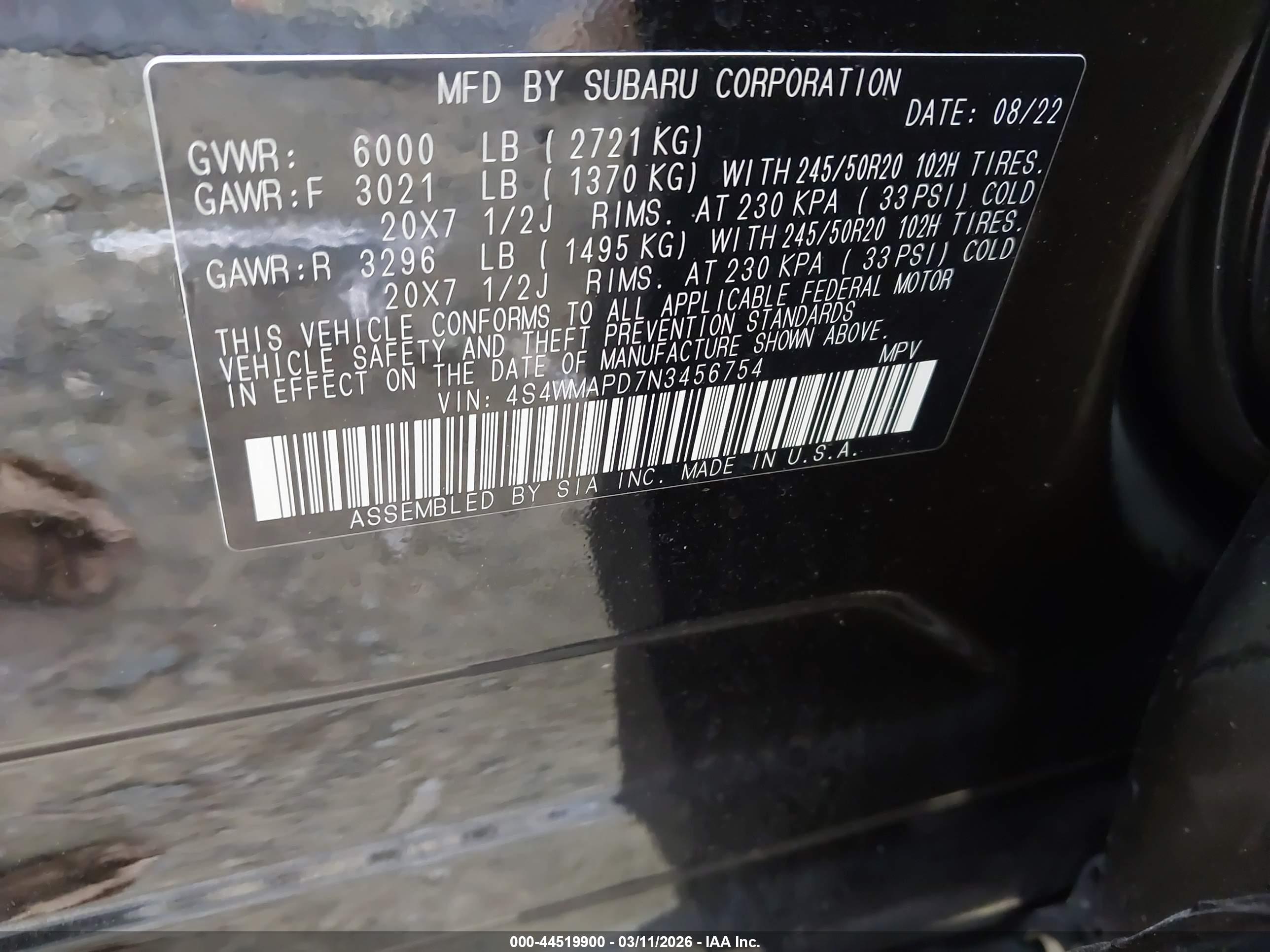 SUBARU ASCENT image 9
