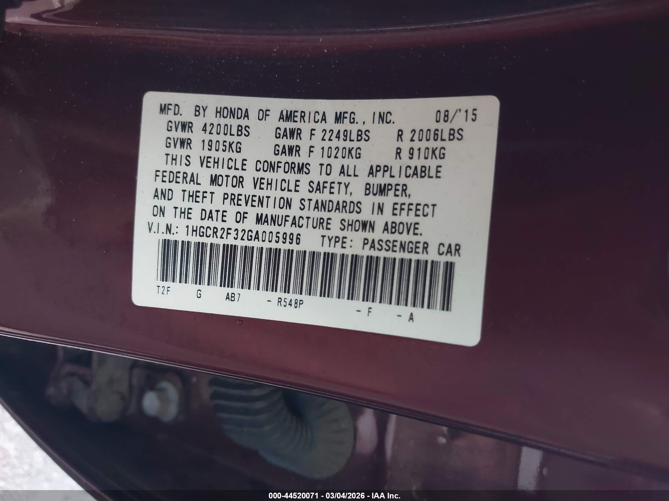 HONDA ACCORD image 9