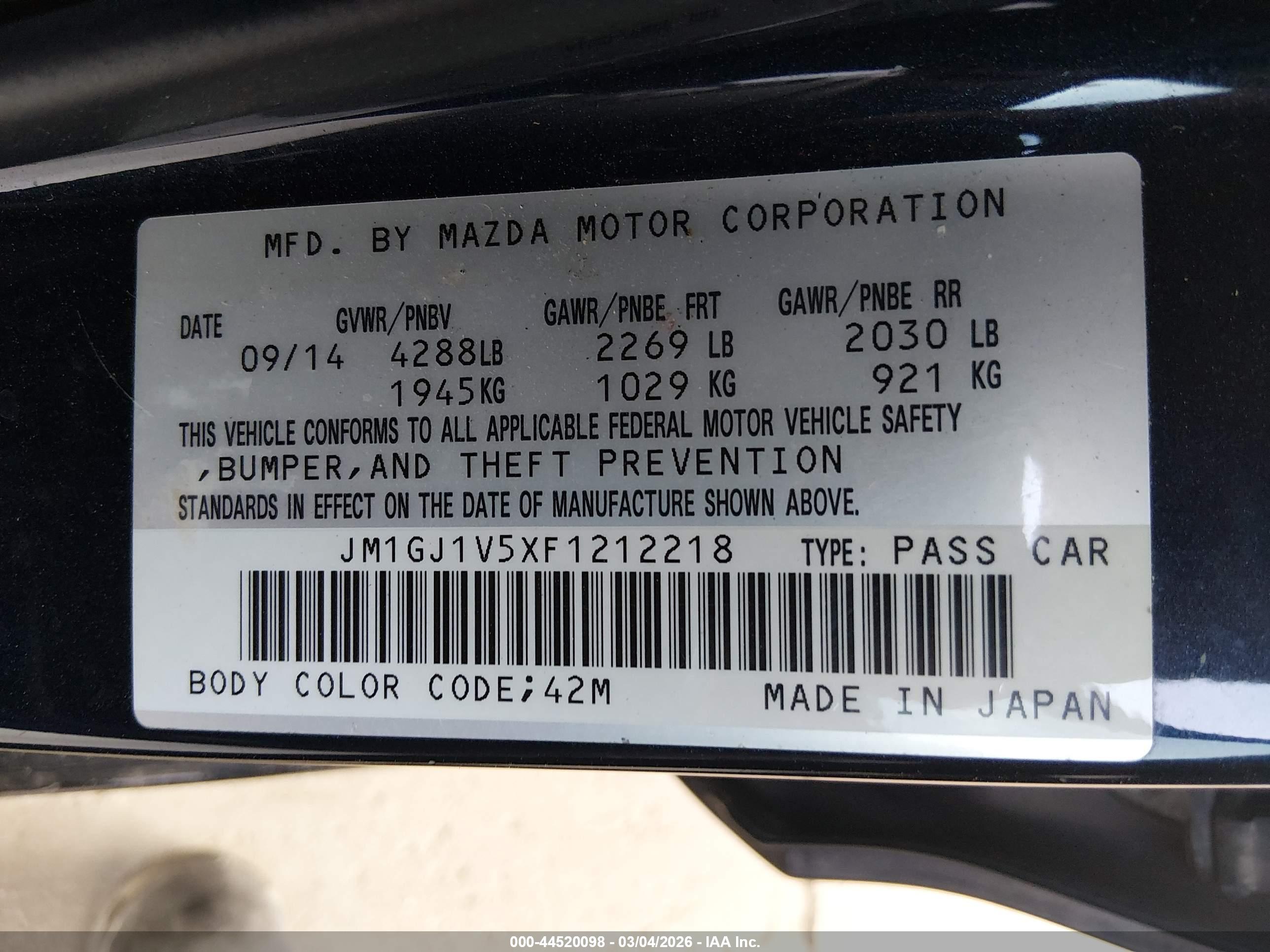 MAZDA MAZDA6 image 9