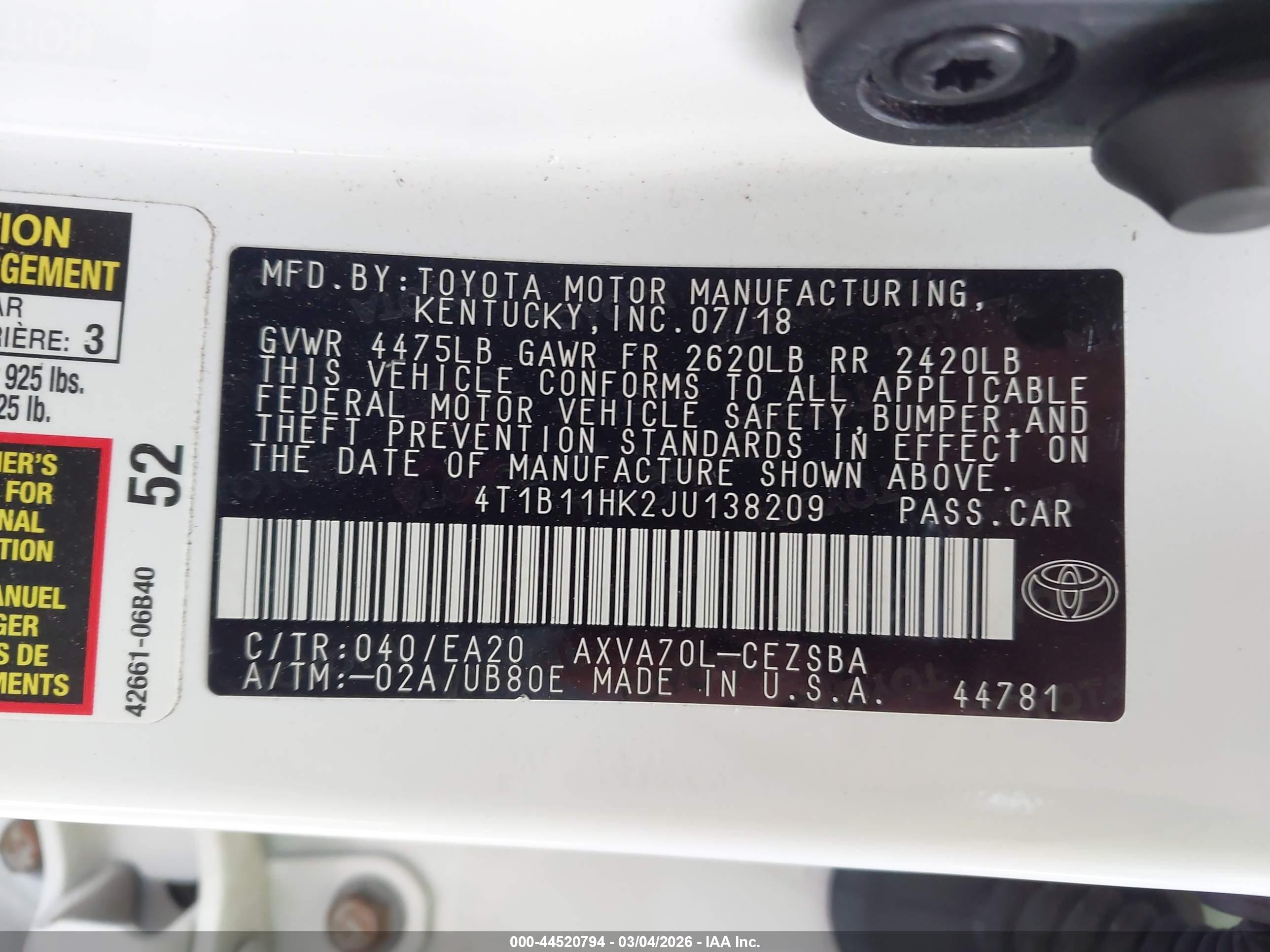 TOYOTA CAMRY image 9