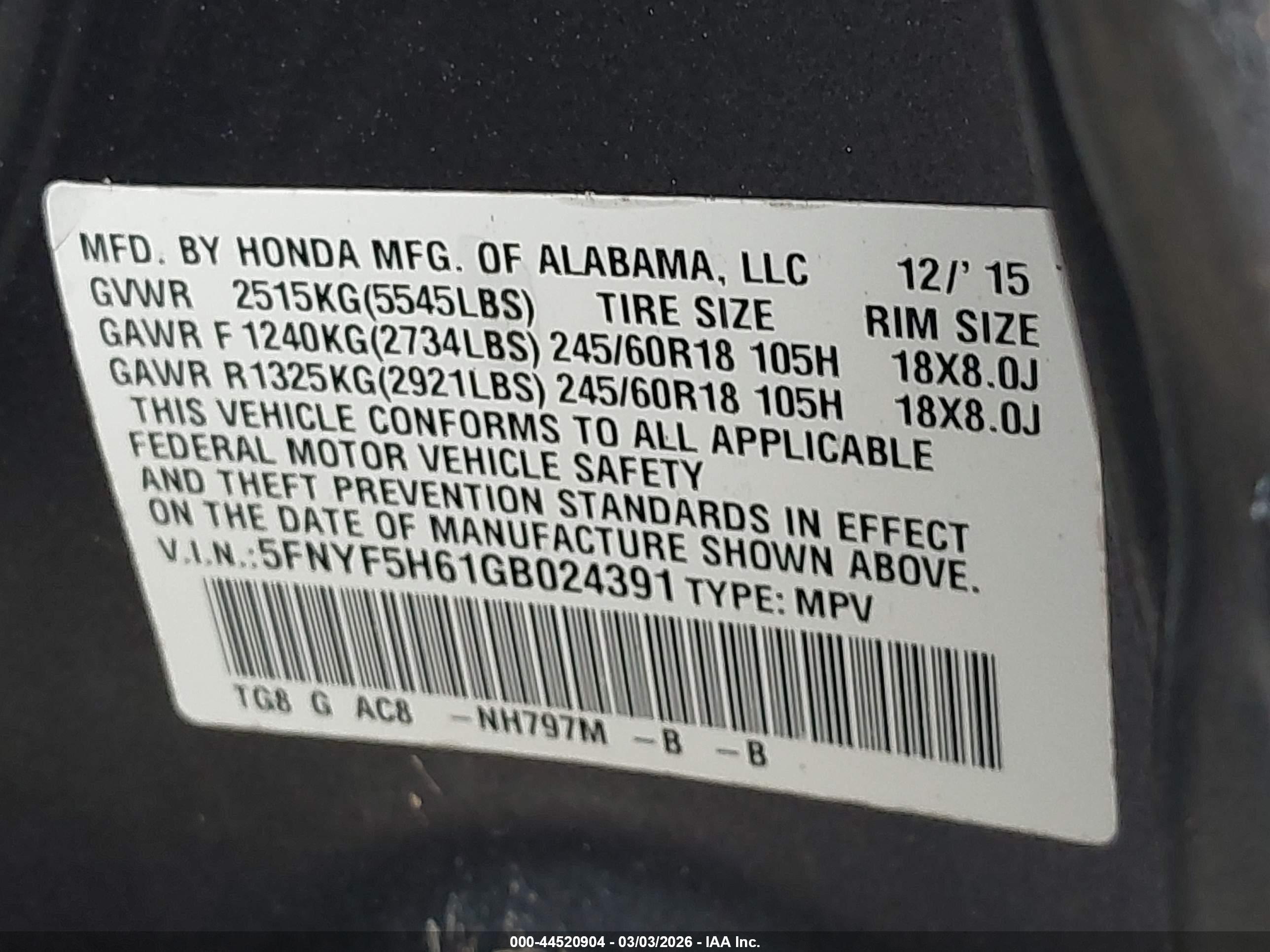 HONDA PILOT image 9