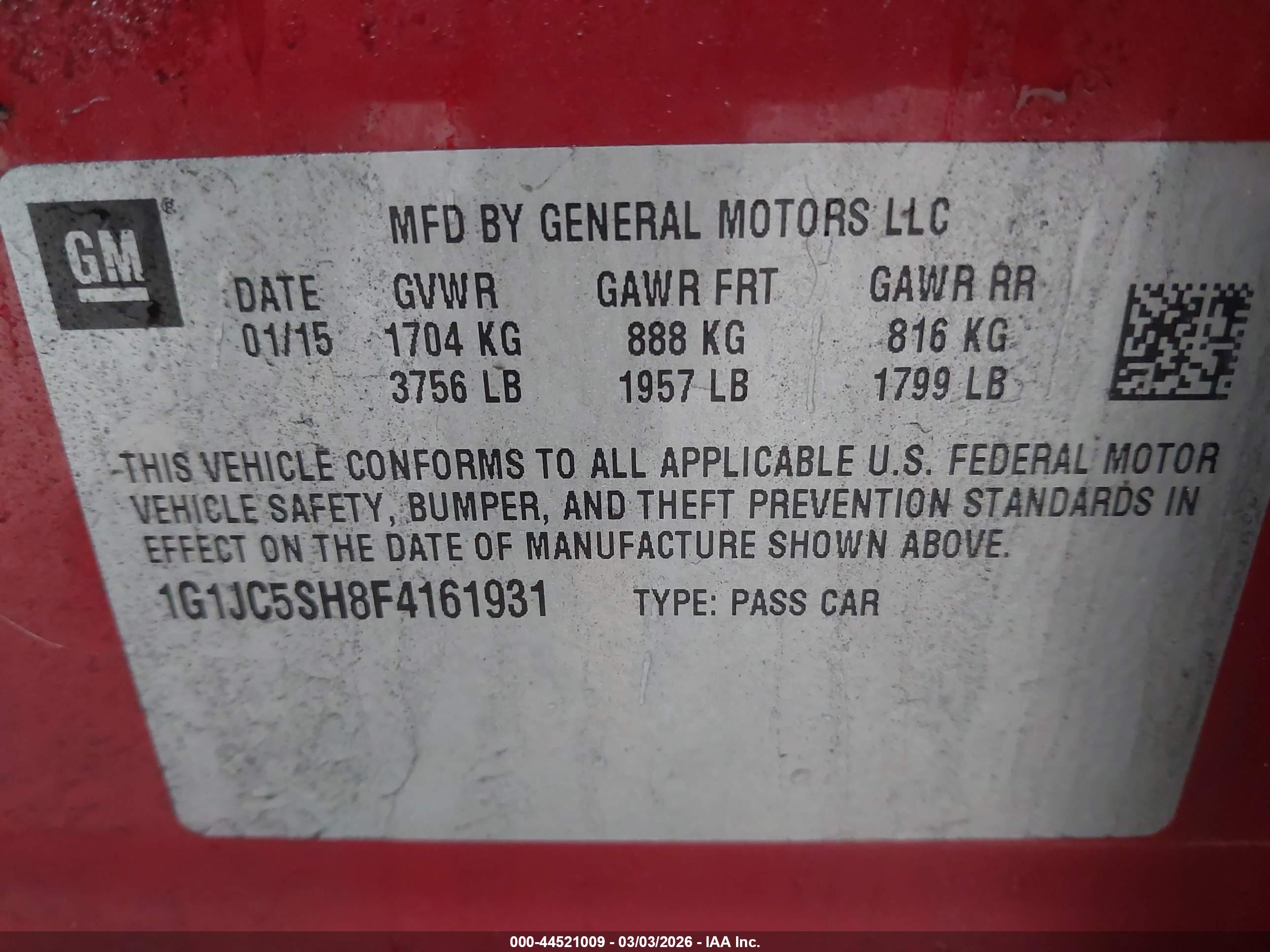 CHEVROLET SONIC image 9
