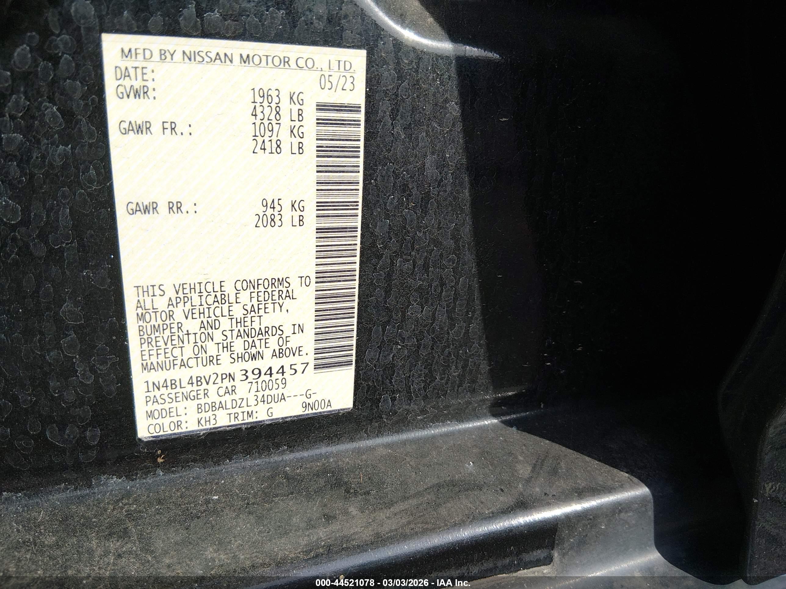 NISSAN ALTIMA image 9