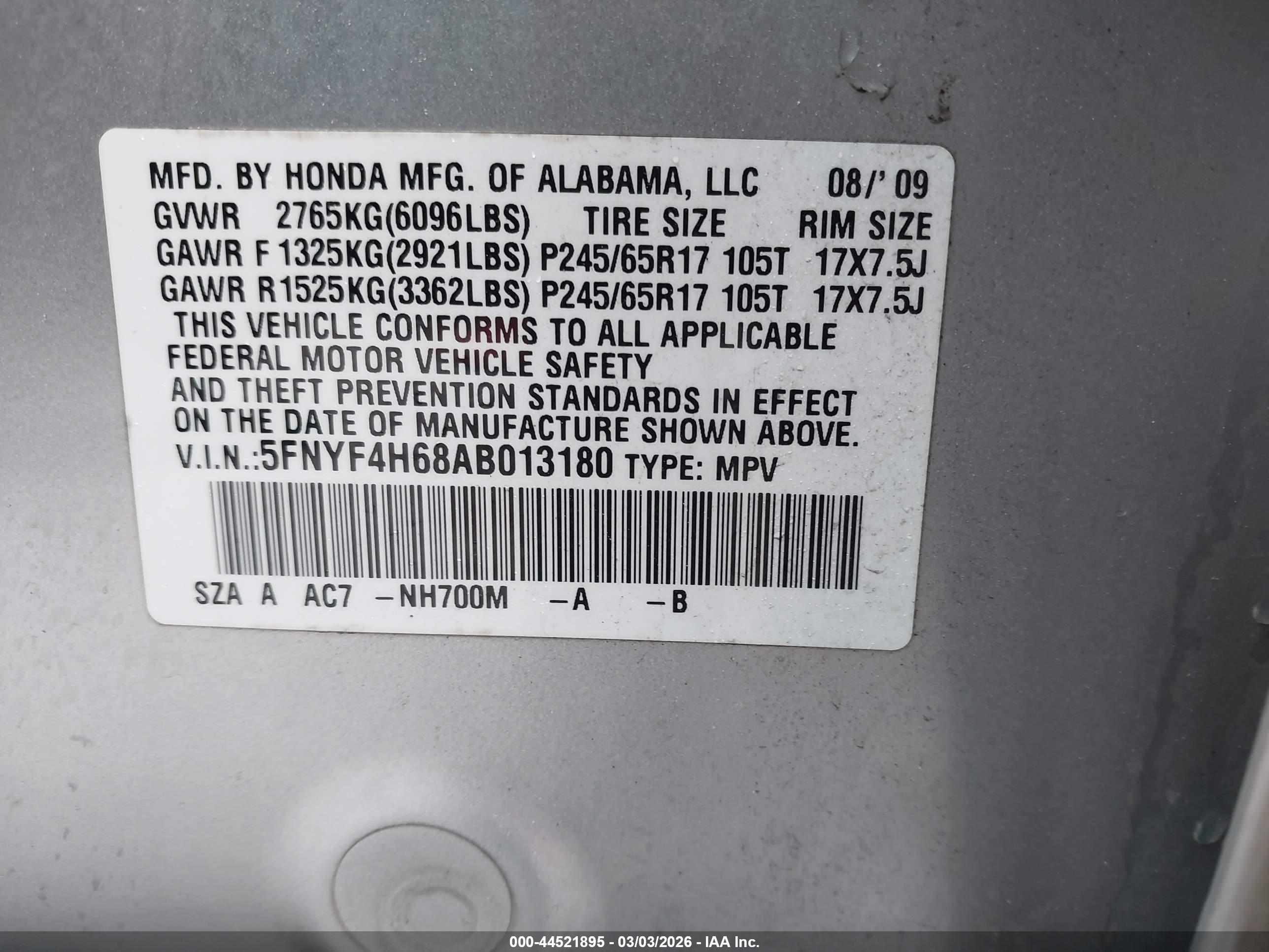 HONDA PILOT image 9
