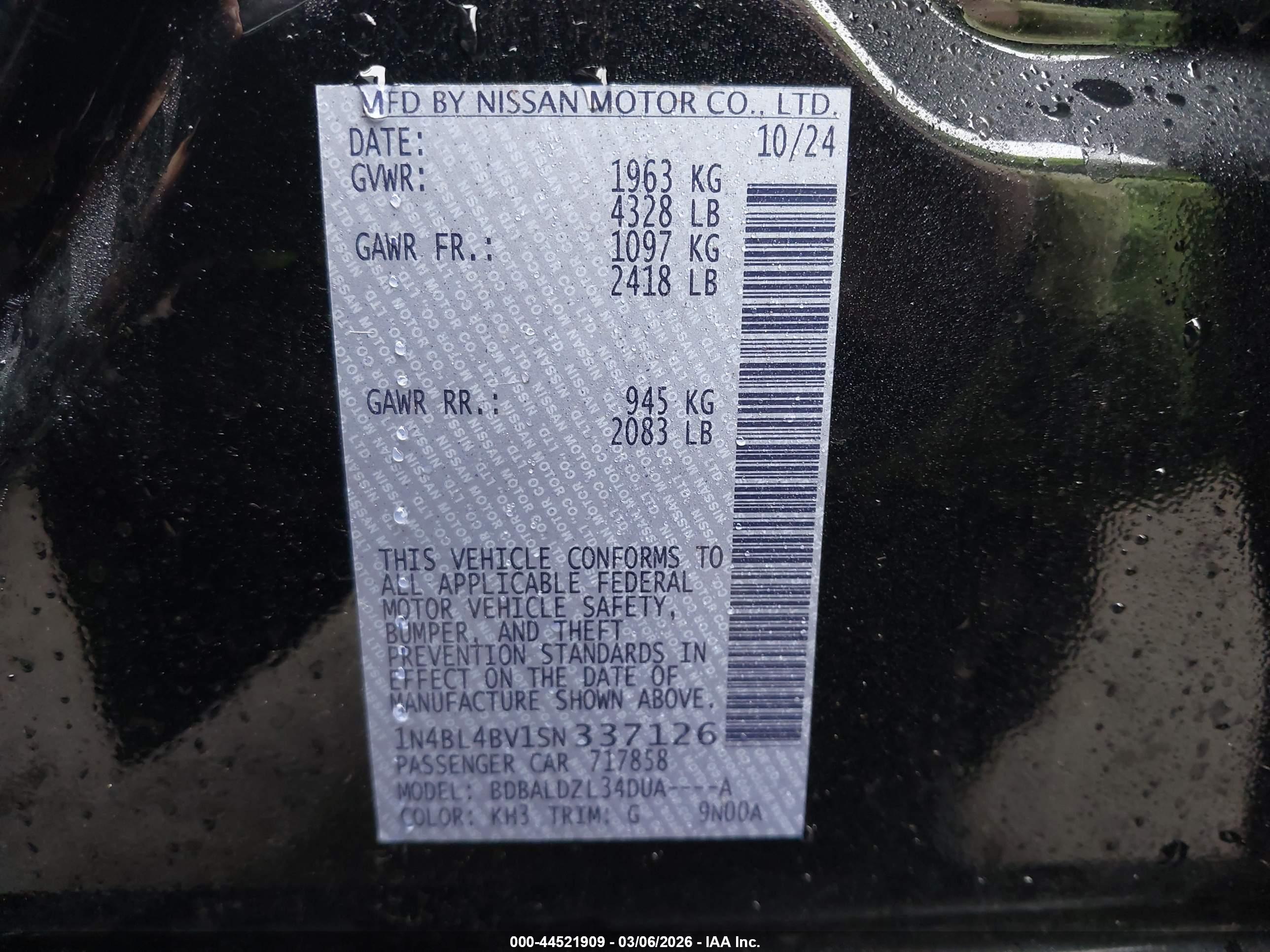 NISSAN ALTIMA image 9
