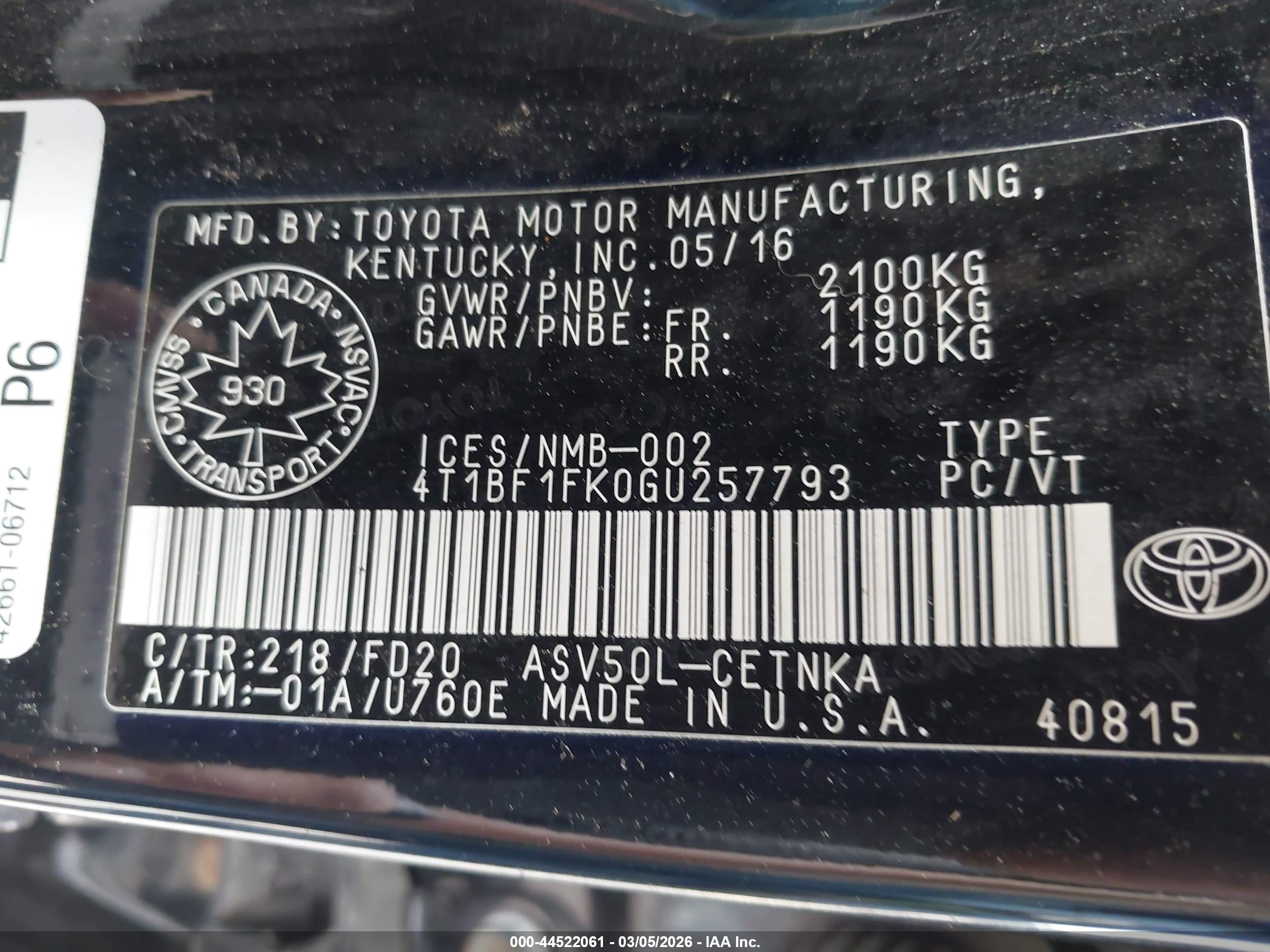 TOYOTA CAMRY image 9