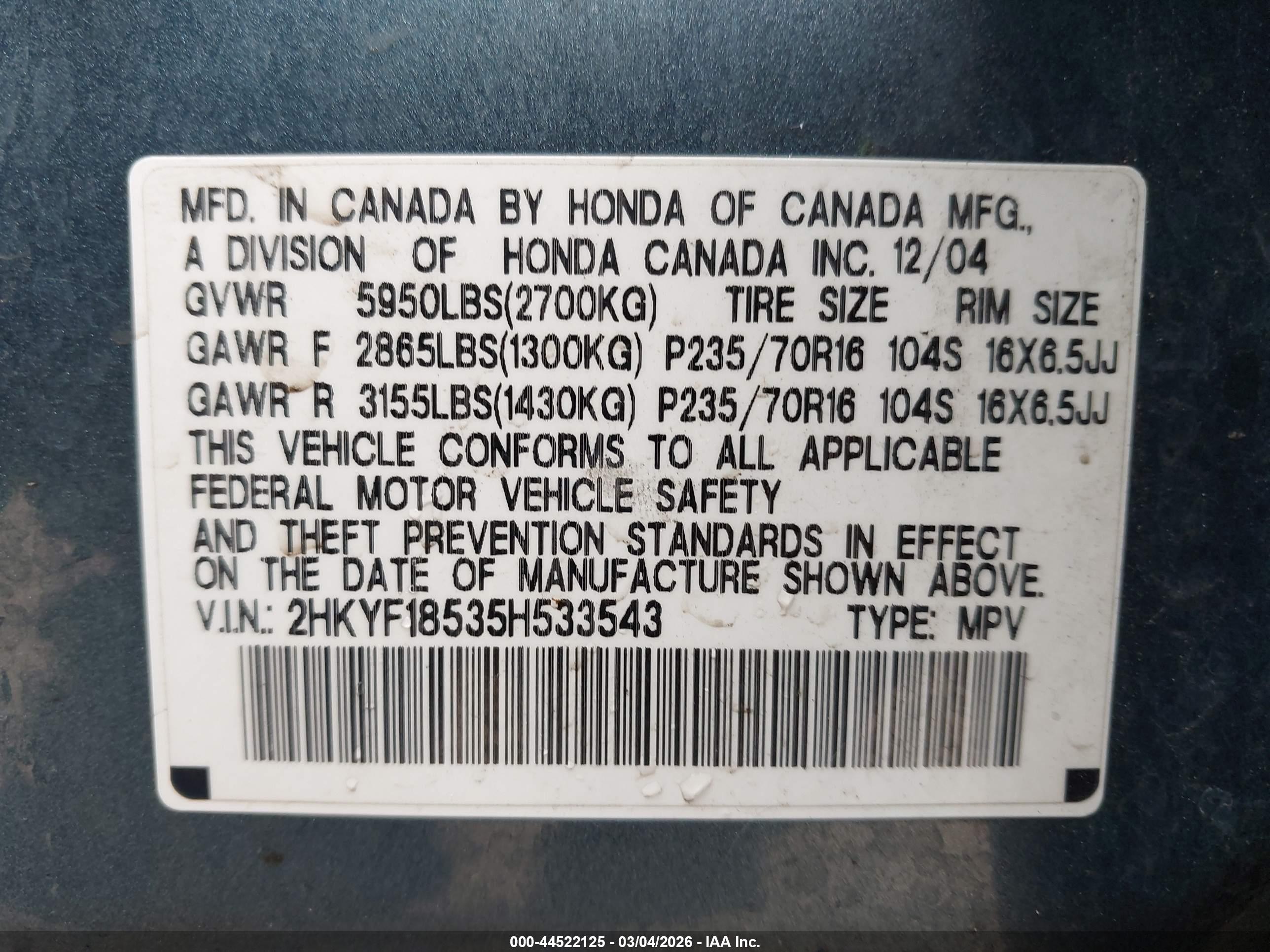 HONDA PILOT image 9