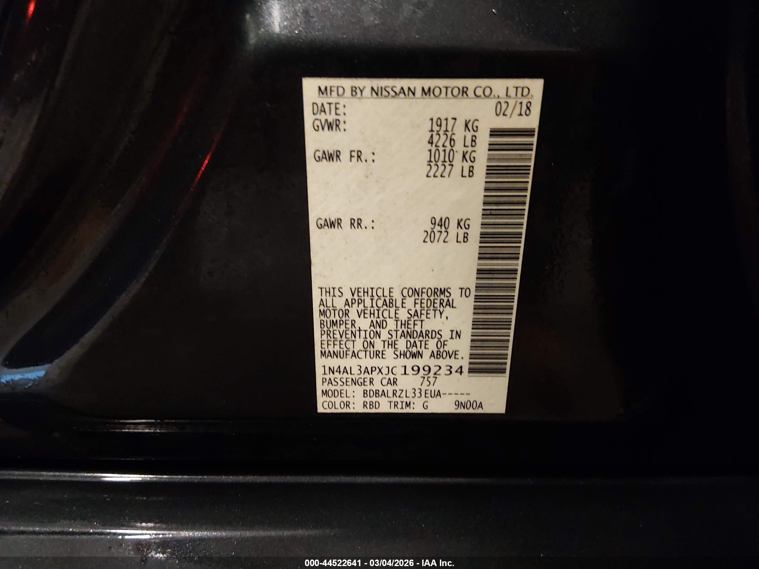 NISSAN ALTIMA image 9