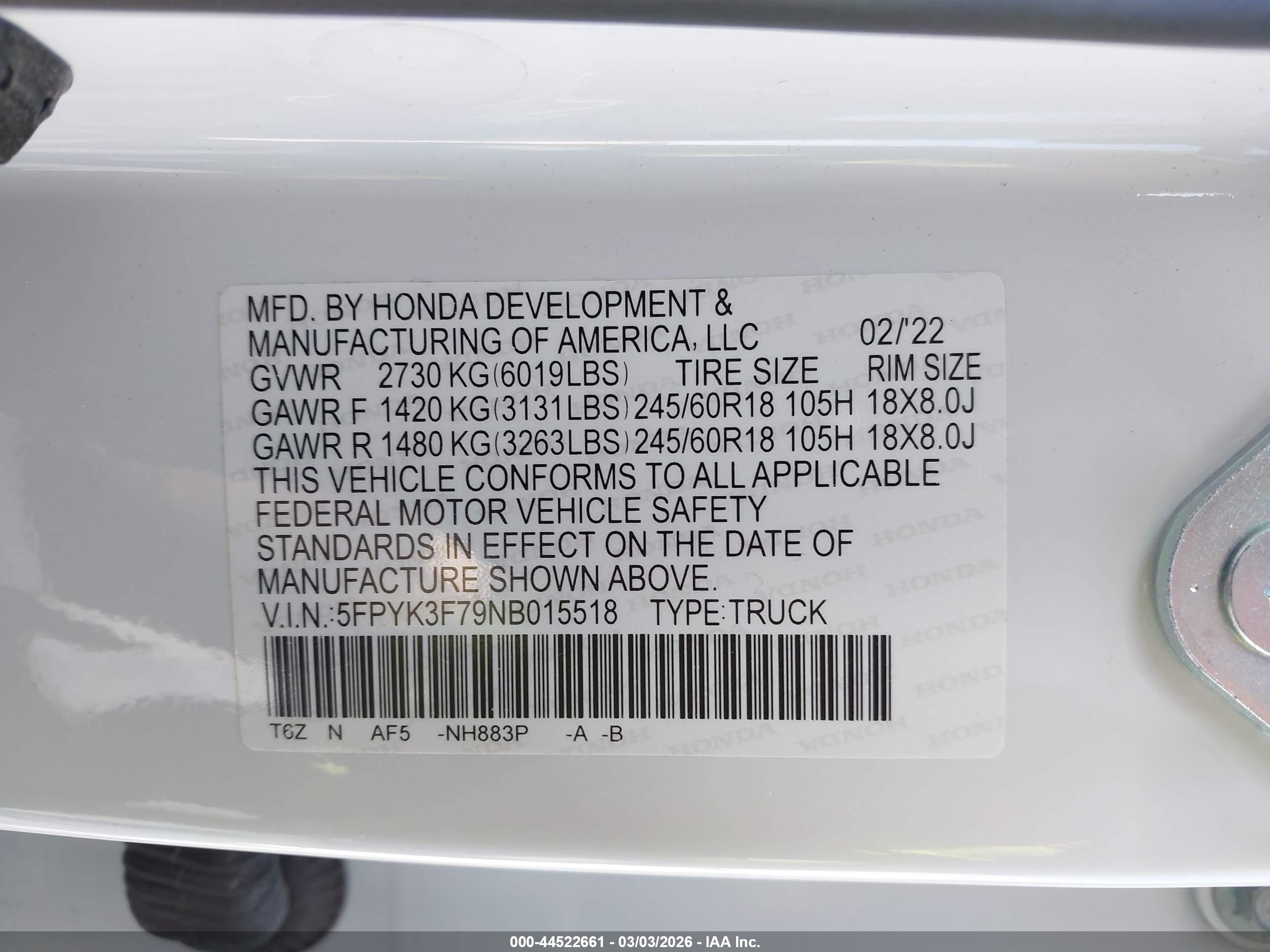 HONDA RIDGELINE image 9