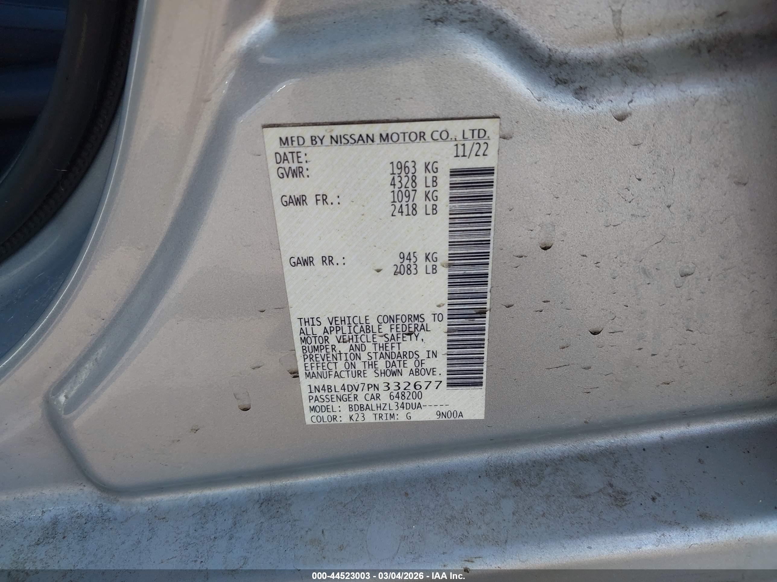 NISSAN ALTIMA image 9