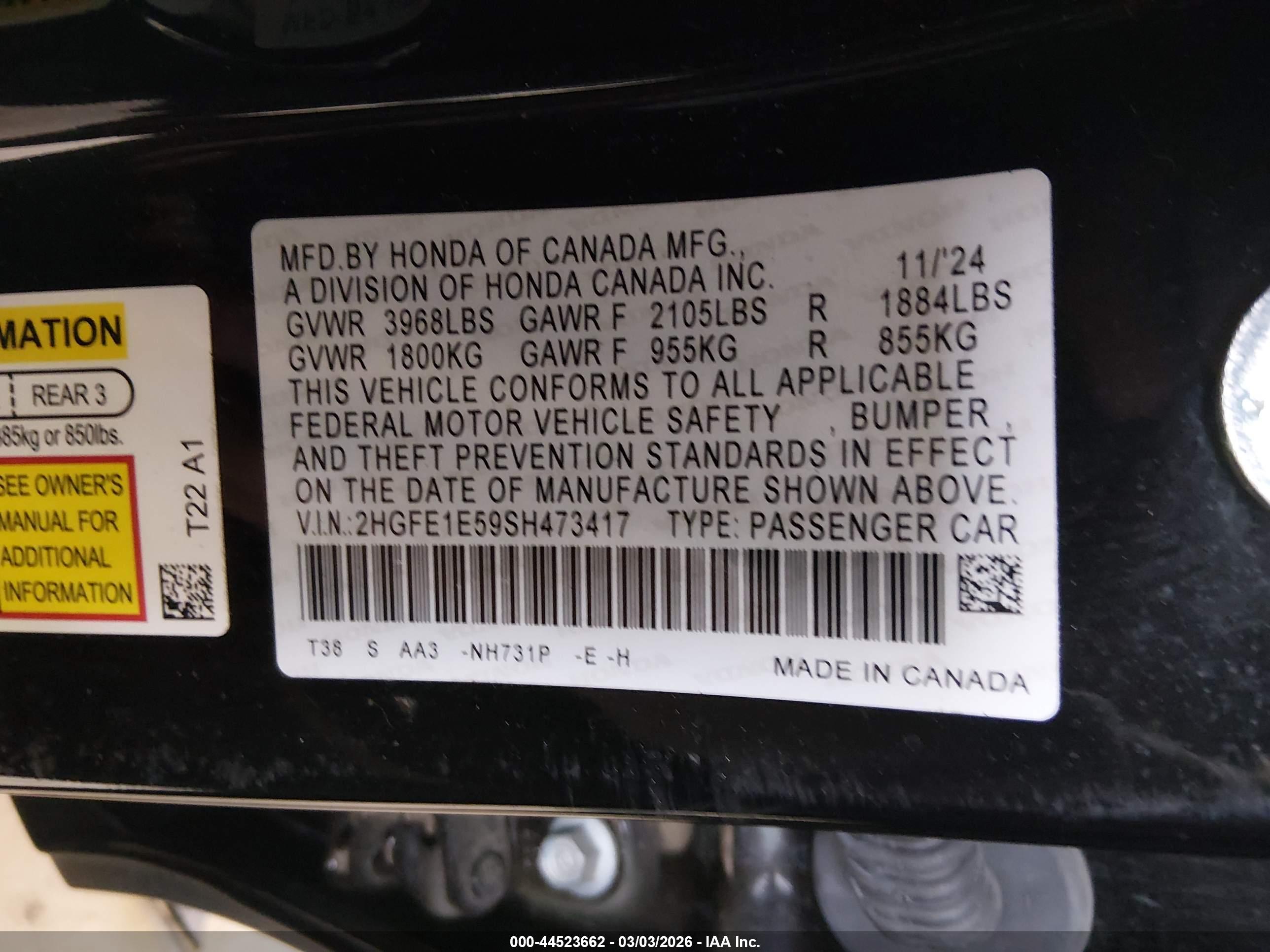 HONDA CIVIC image 9