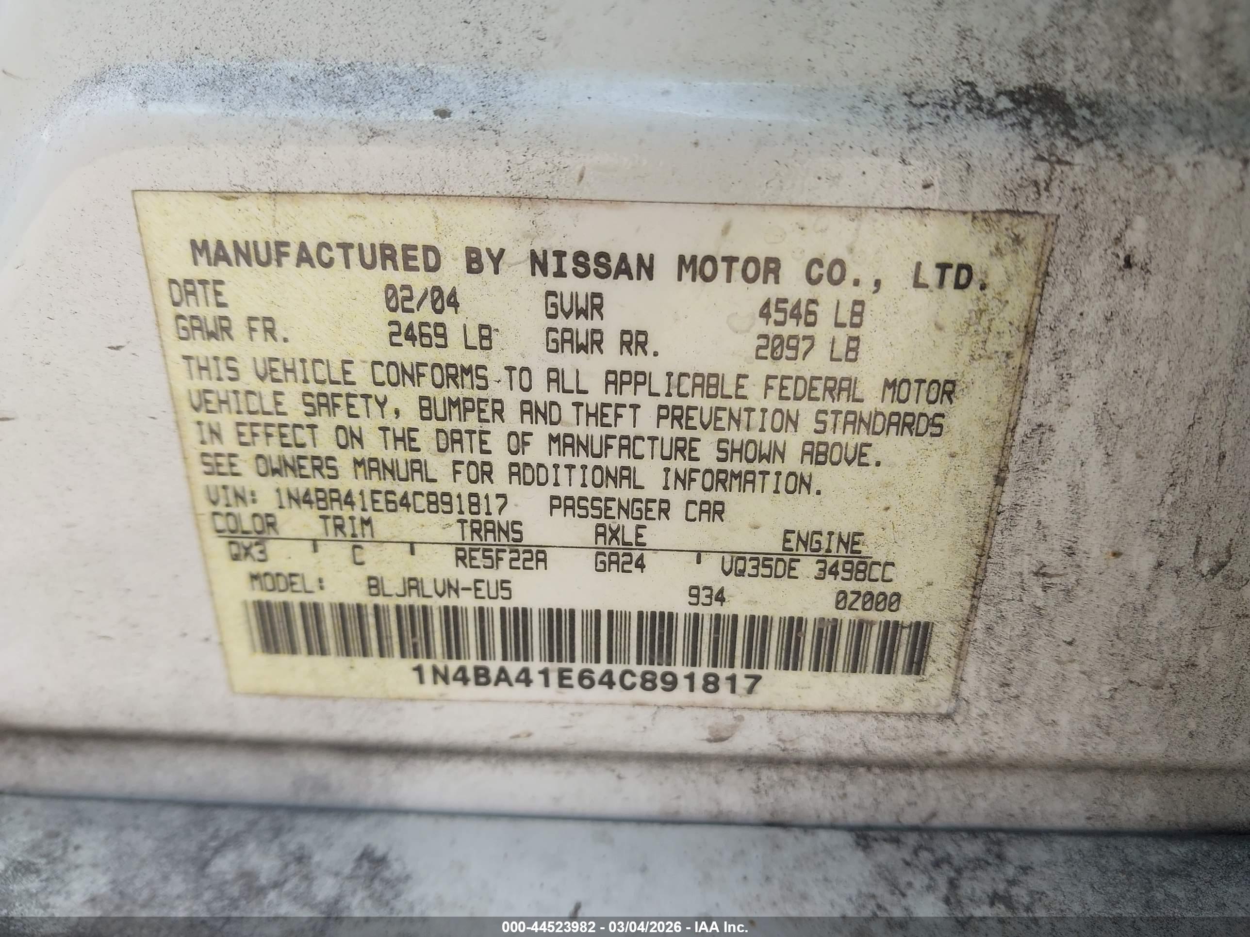 NISSAN MAXIMA image 9