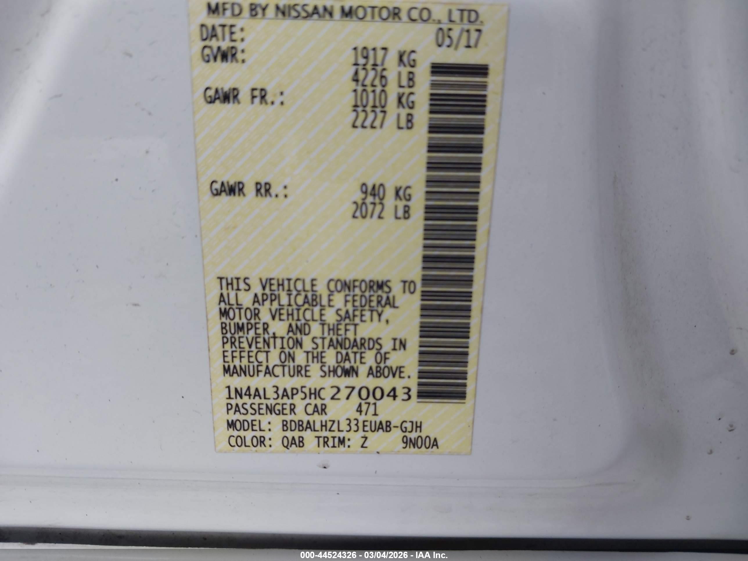 NISSAN ALTIMA image 9