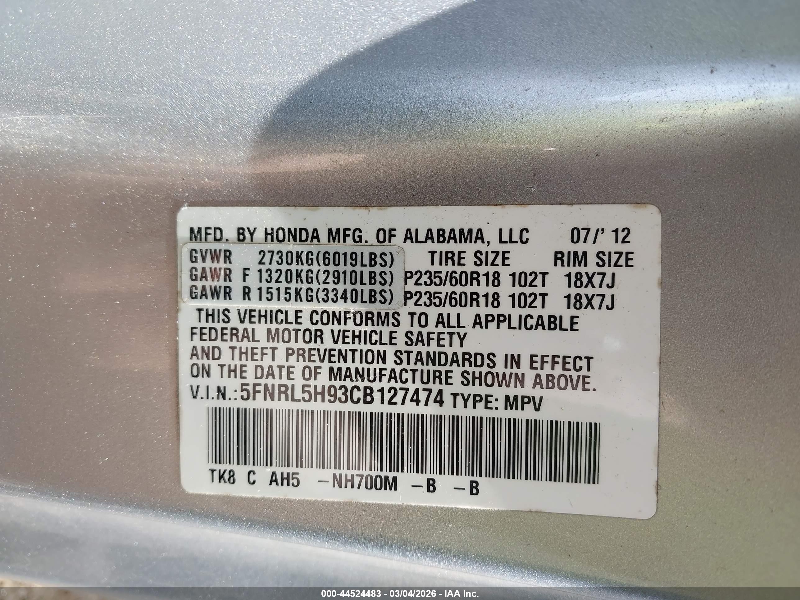 HONDA ODYSSEY image 9