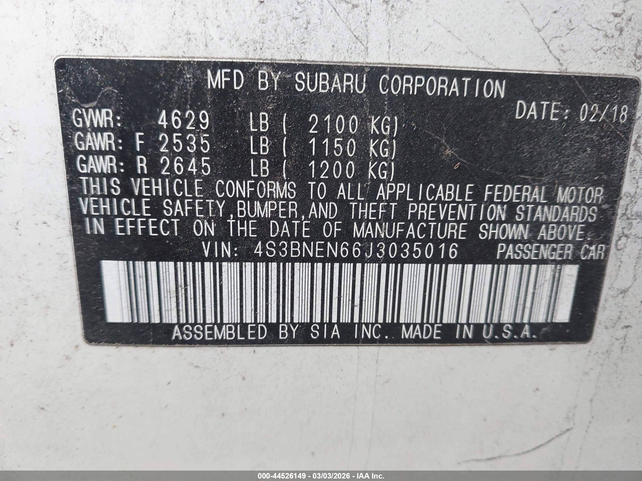 SUBARU LEGACY image 9