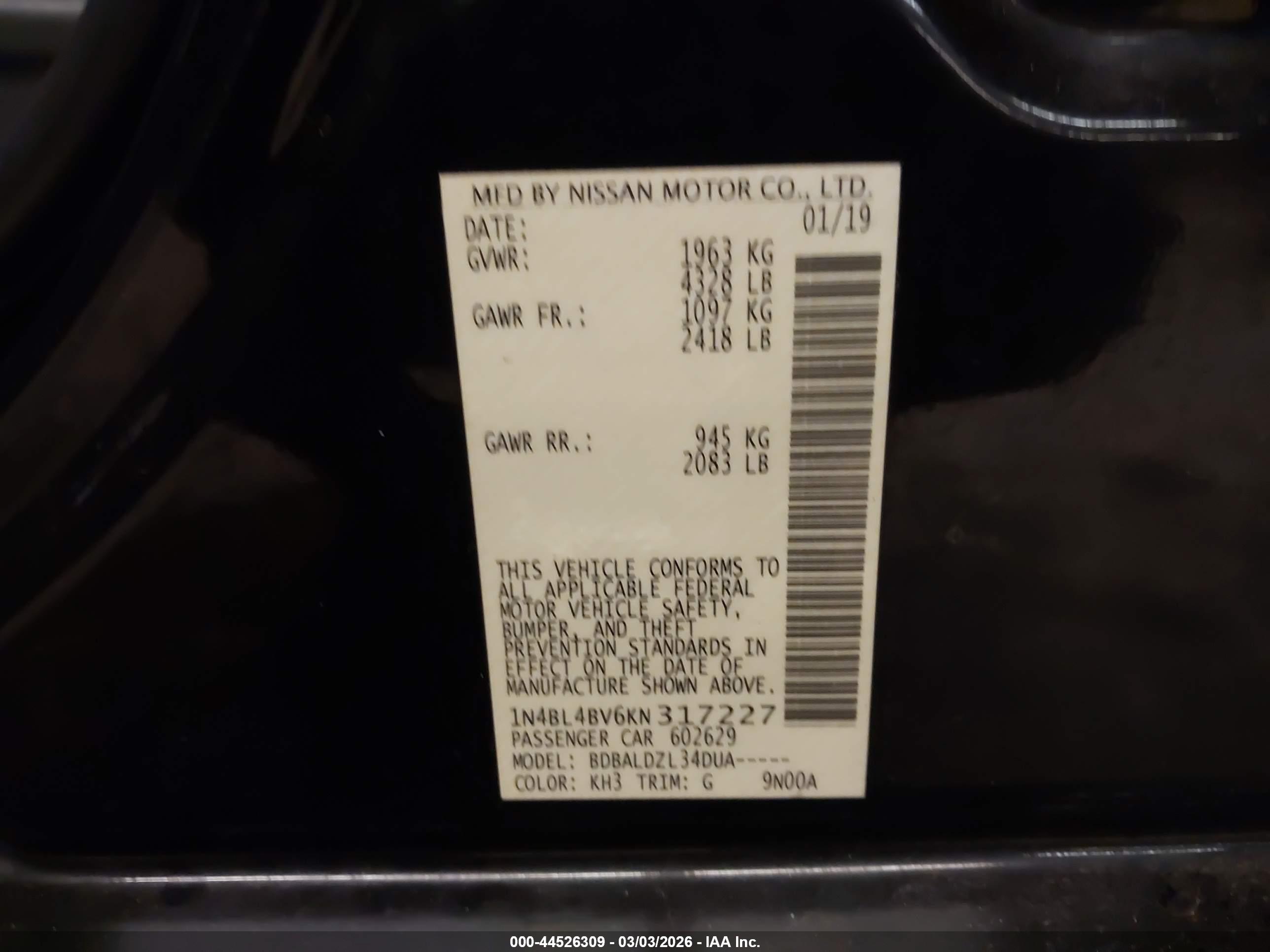 NISSAN ALTIMA image 9