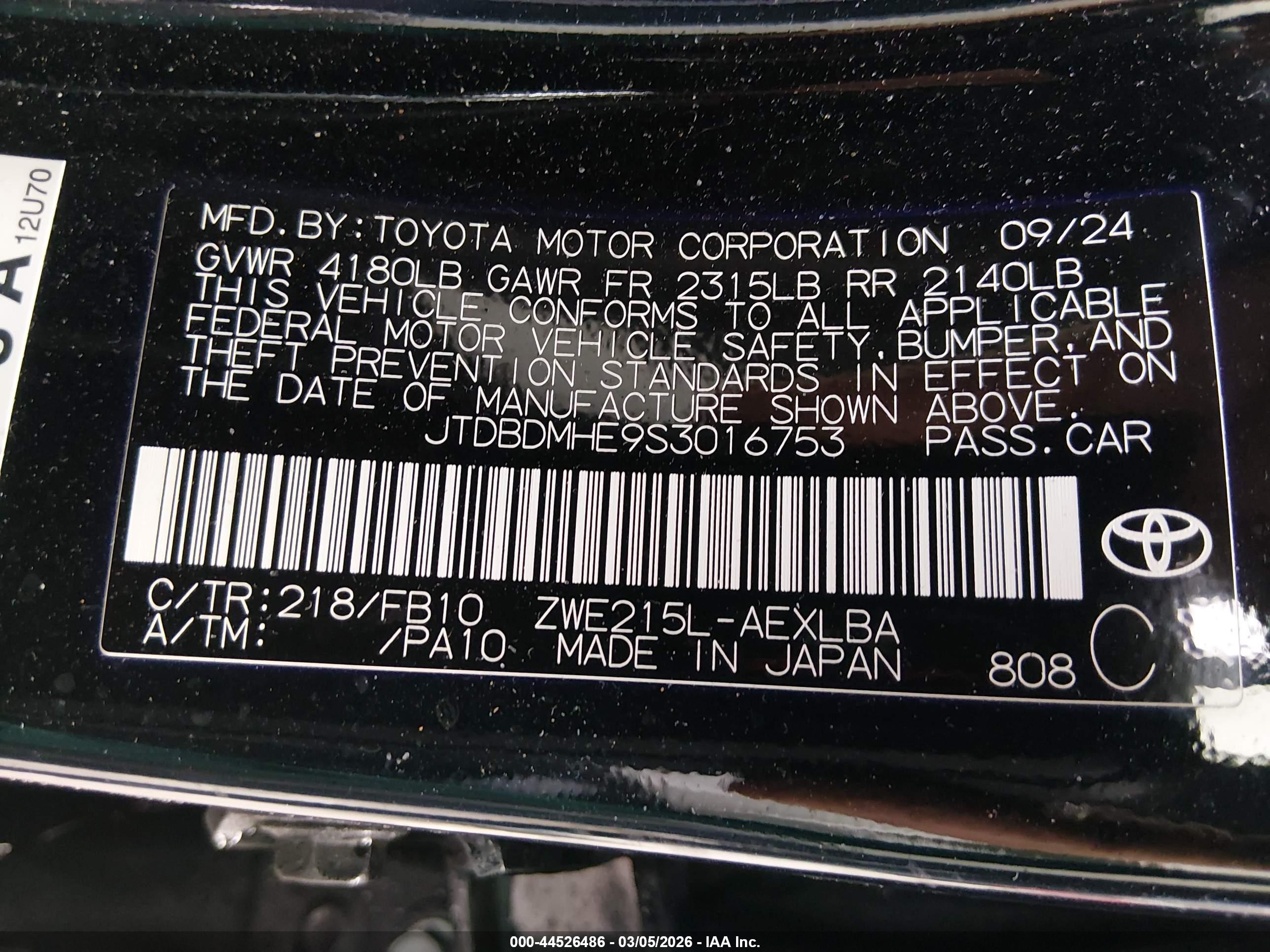 TOYOTA COROLLA image 9