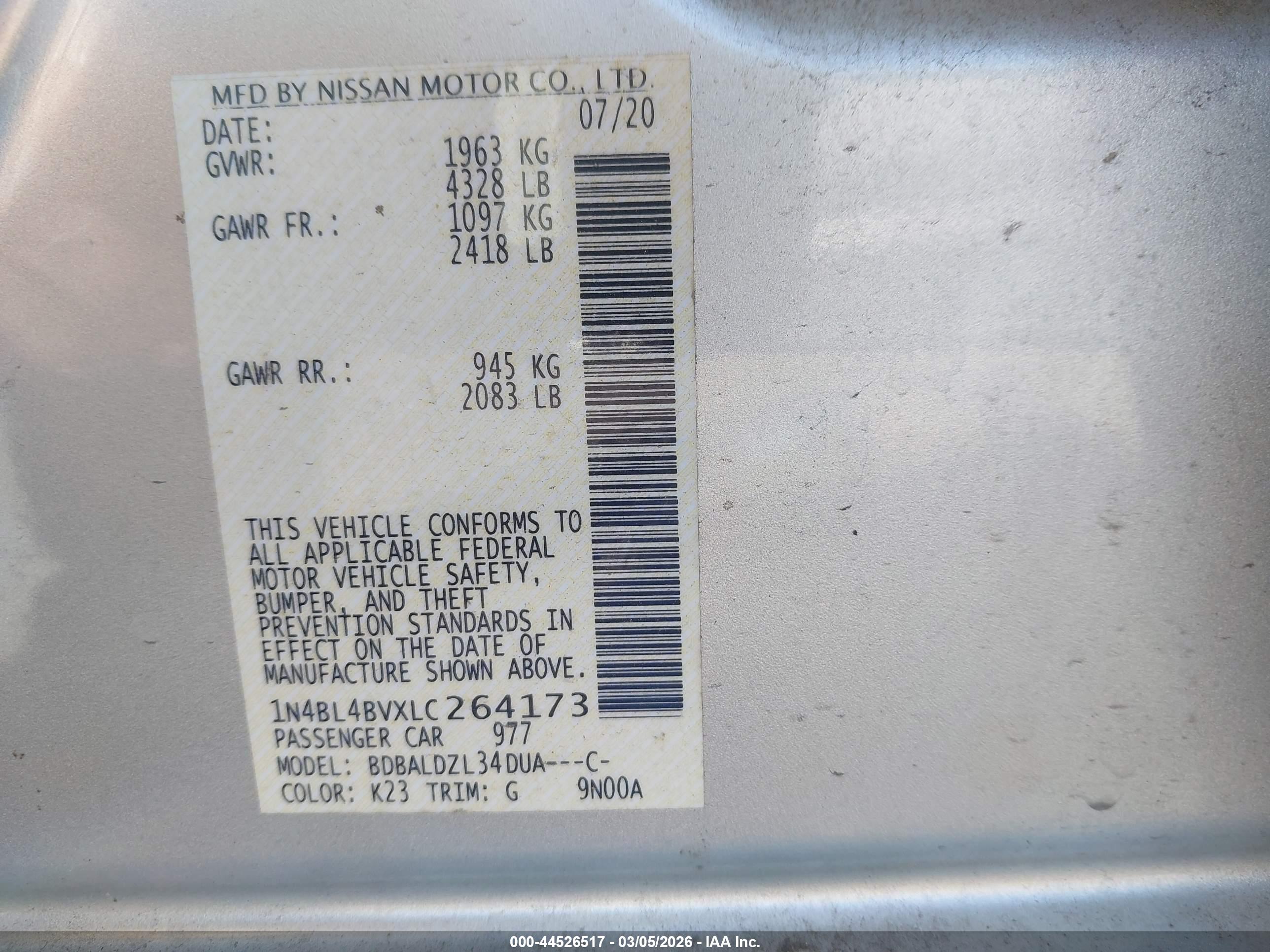 NISSAN ALTIMA image 9