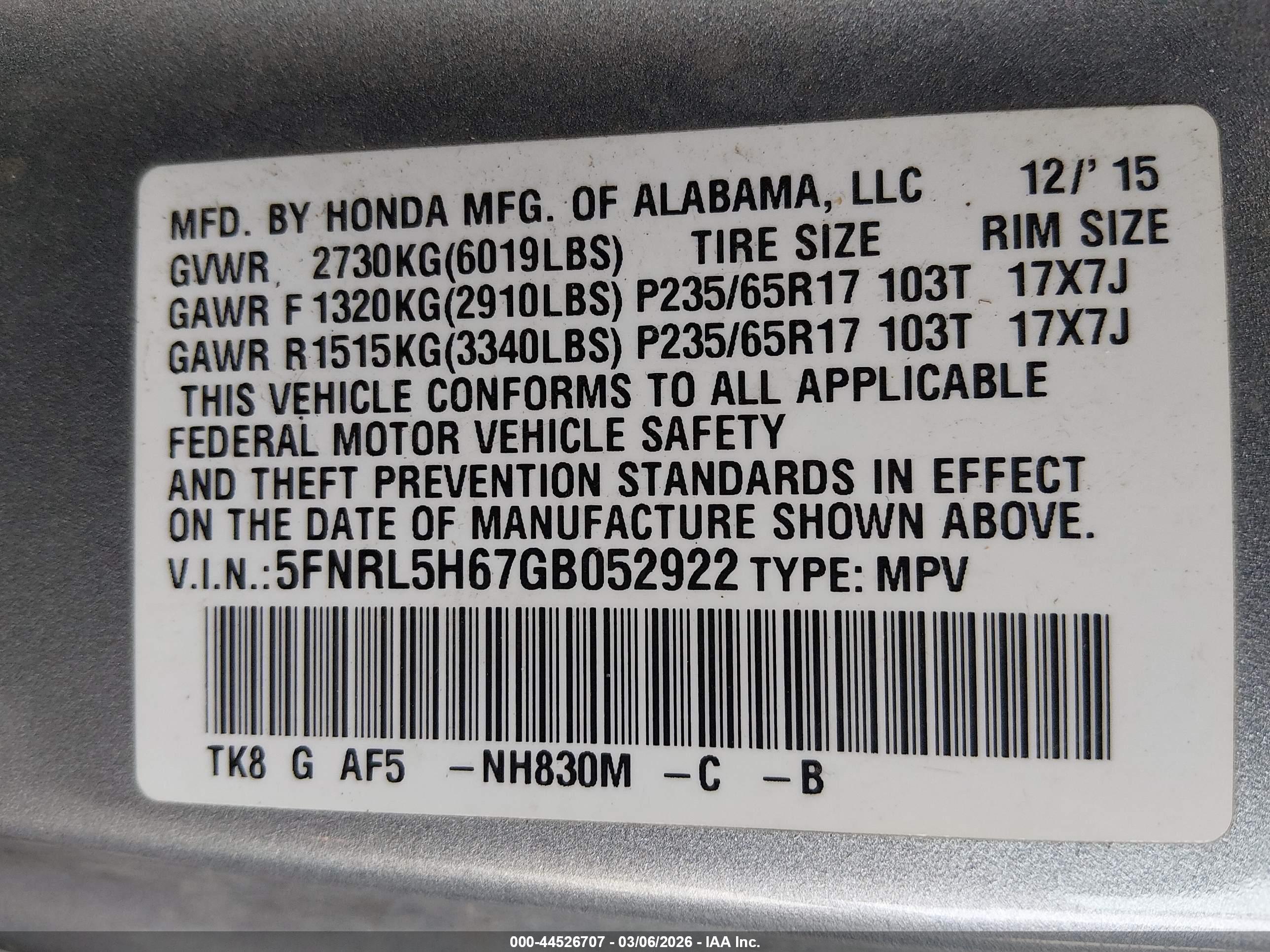 HONDA ODYSSEY image 9