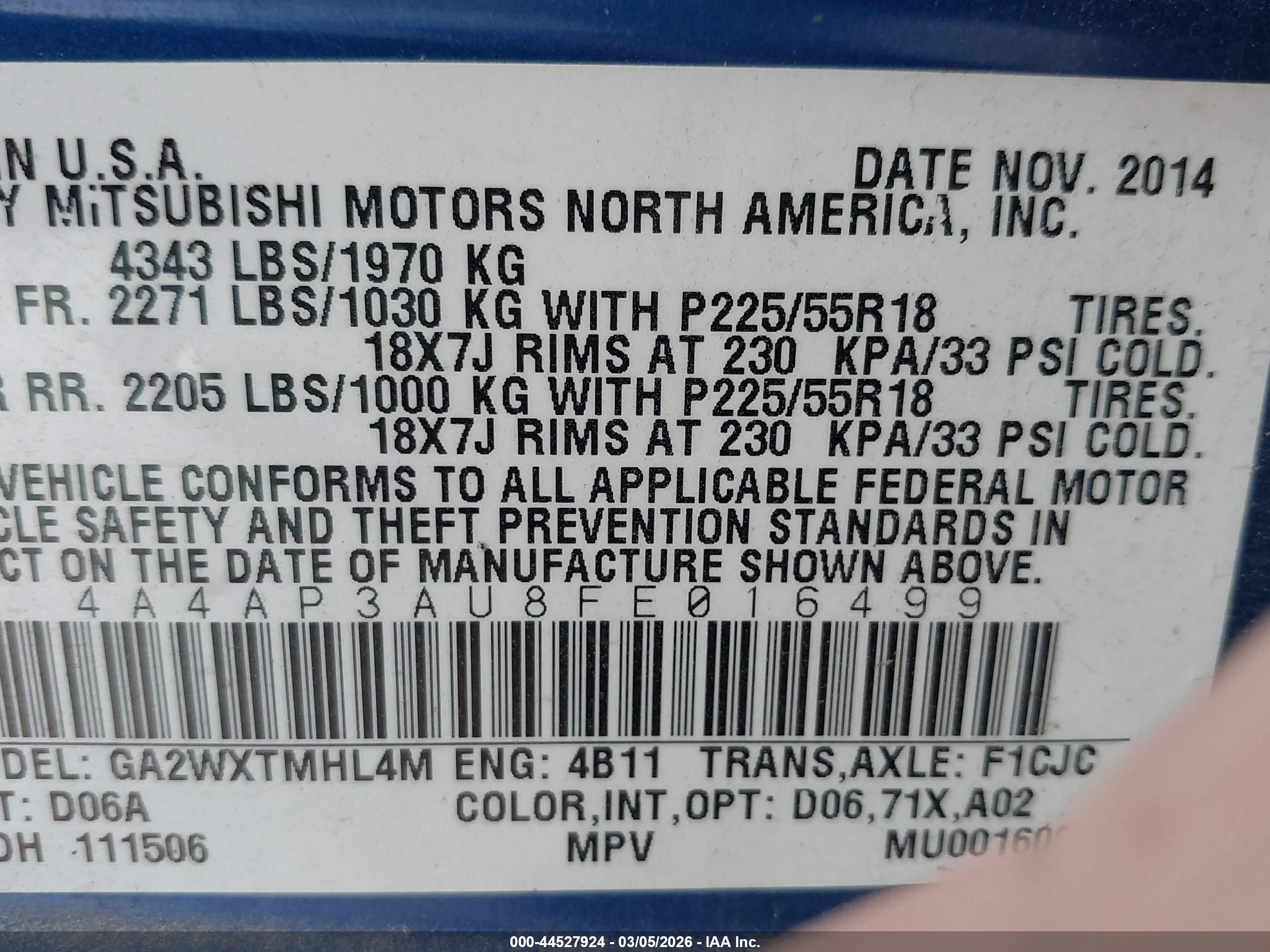 MITSUBISHI OUTLANDER image 9
