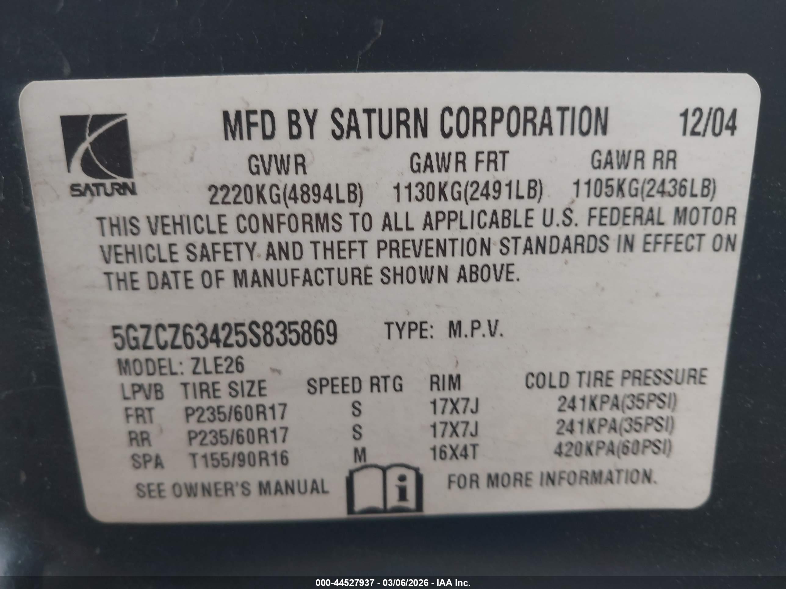 SATURN VUE image 9