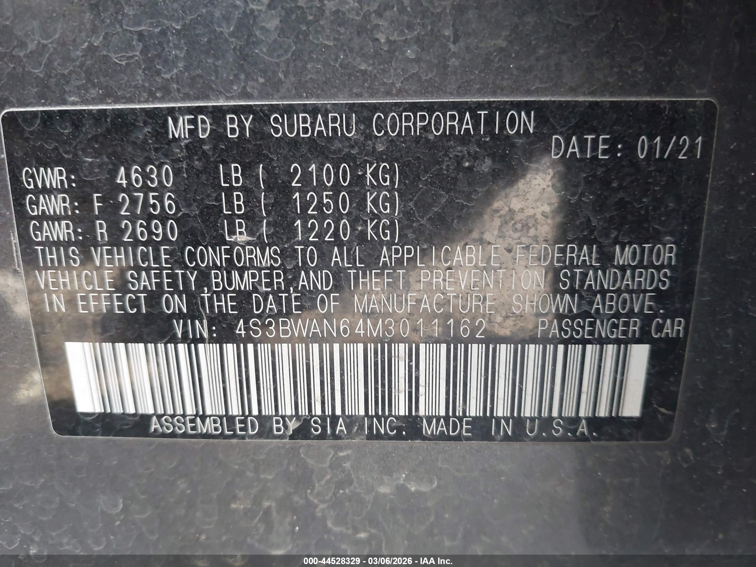 SUBARU LEGACY image 9