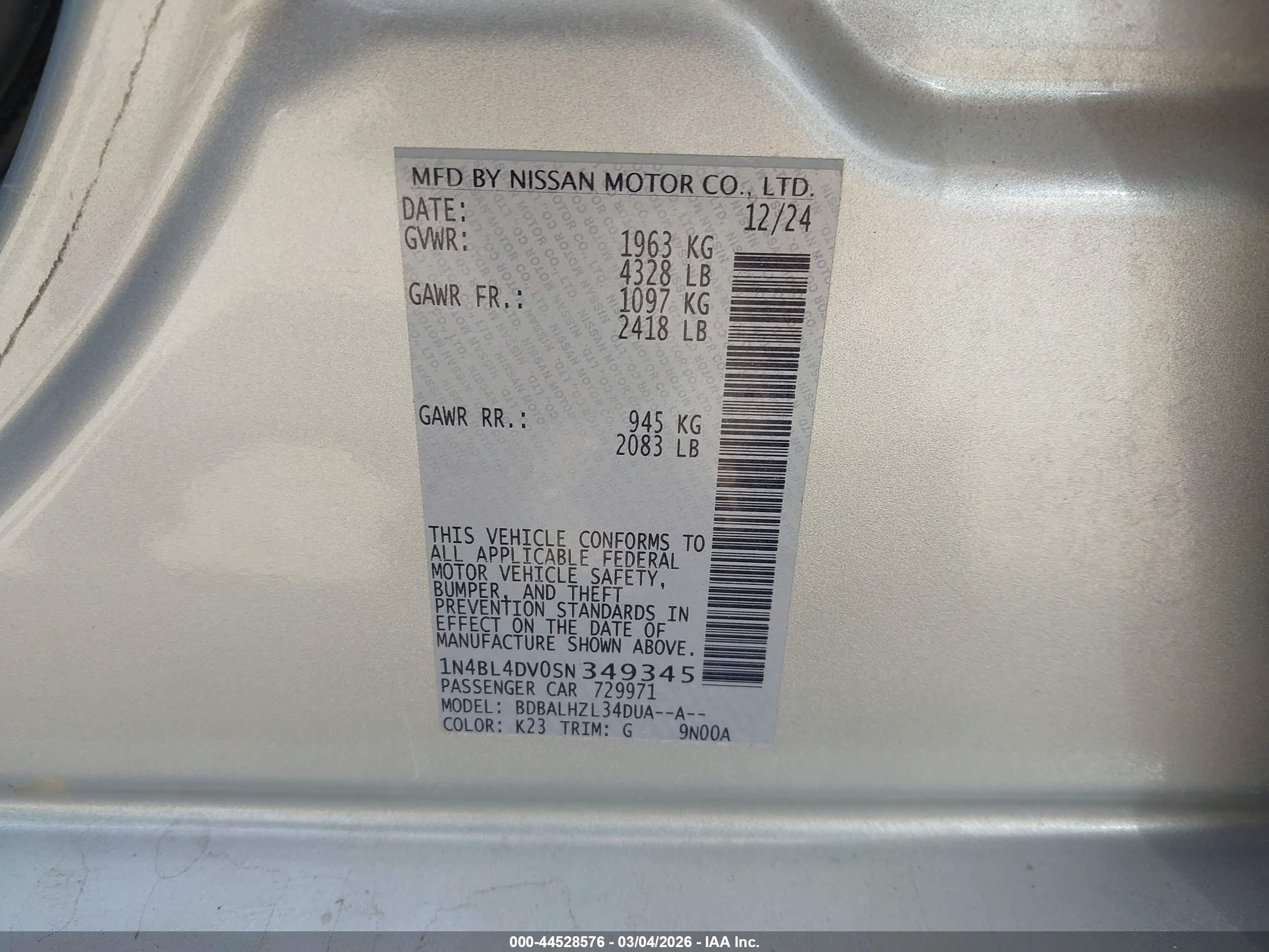 NISSAN ALTIMA image 9
