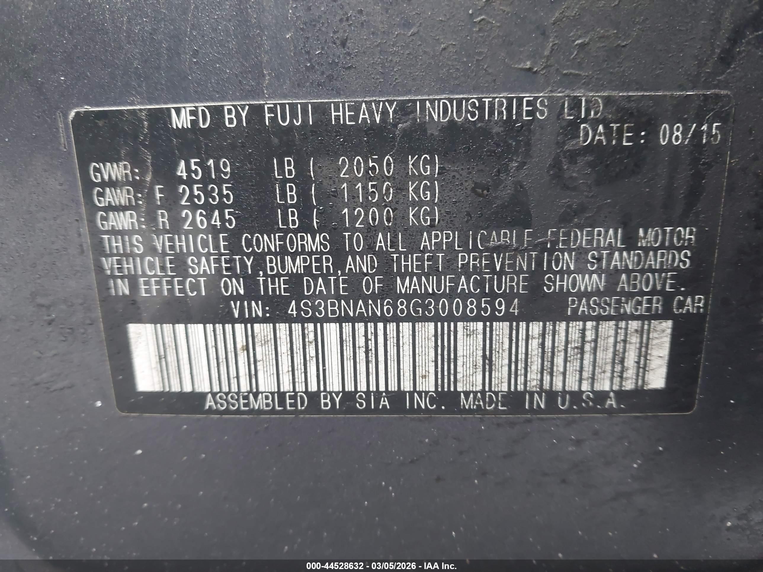 SUBARU LEGACY image 9