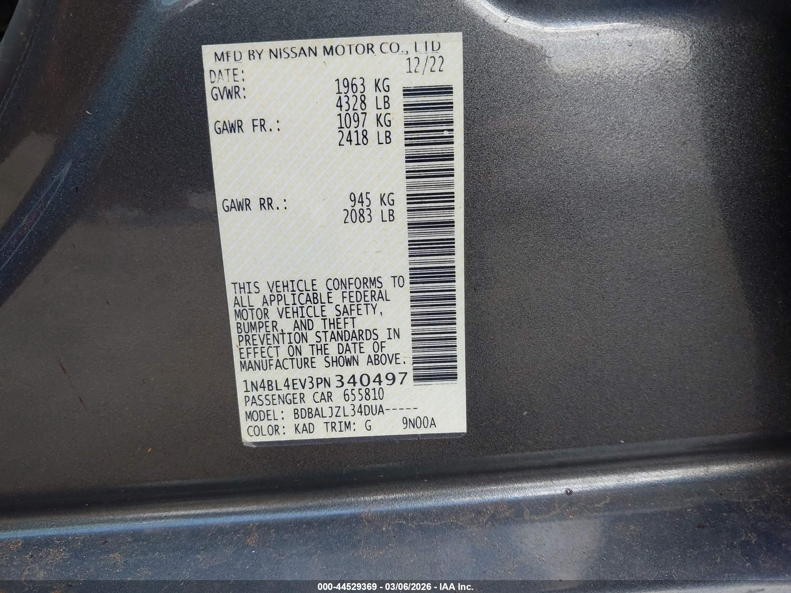 NISSAN ALTIMA image 9