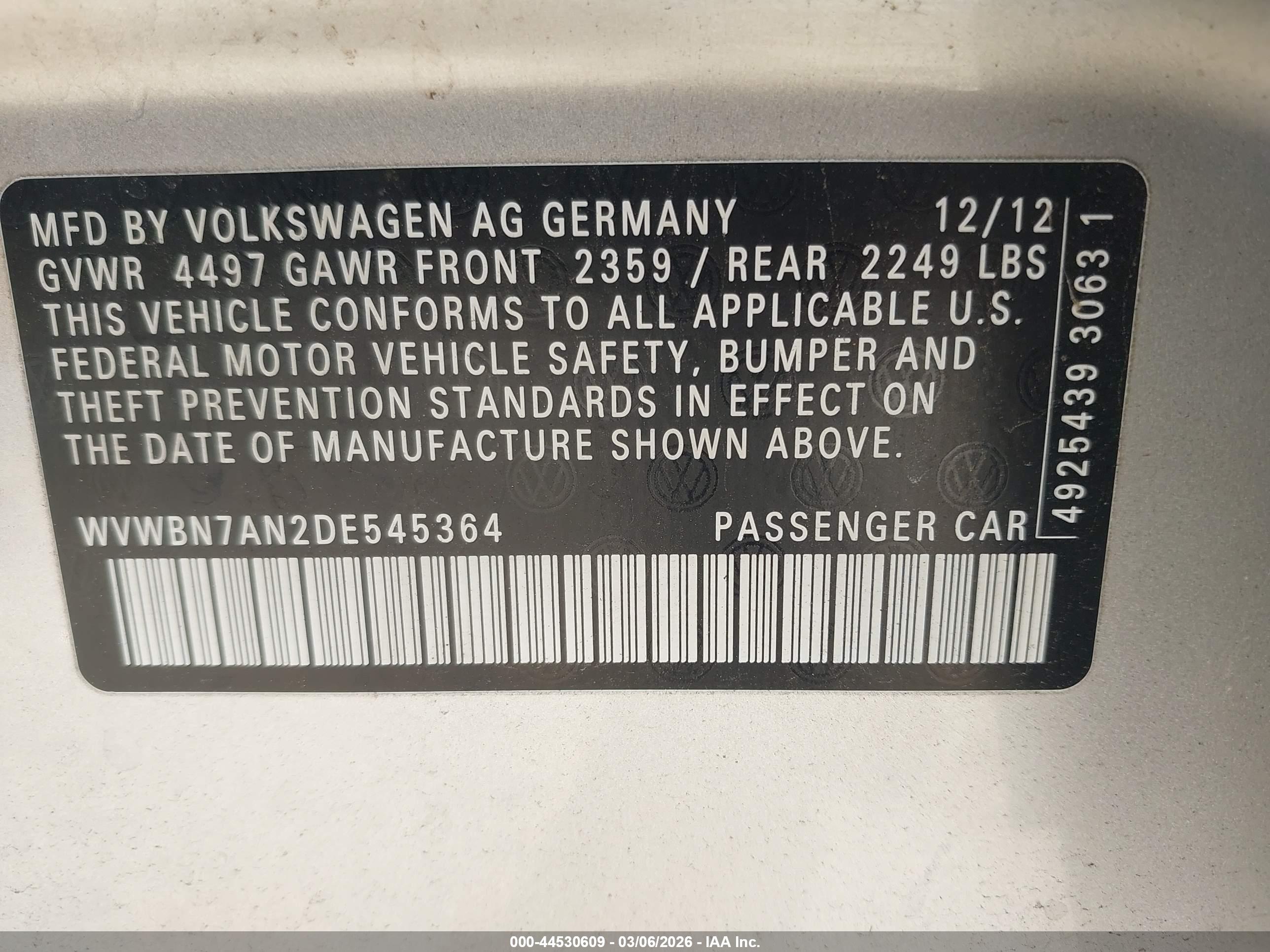 VOLKSWAGEN CC image 9