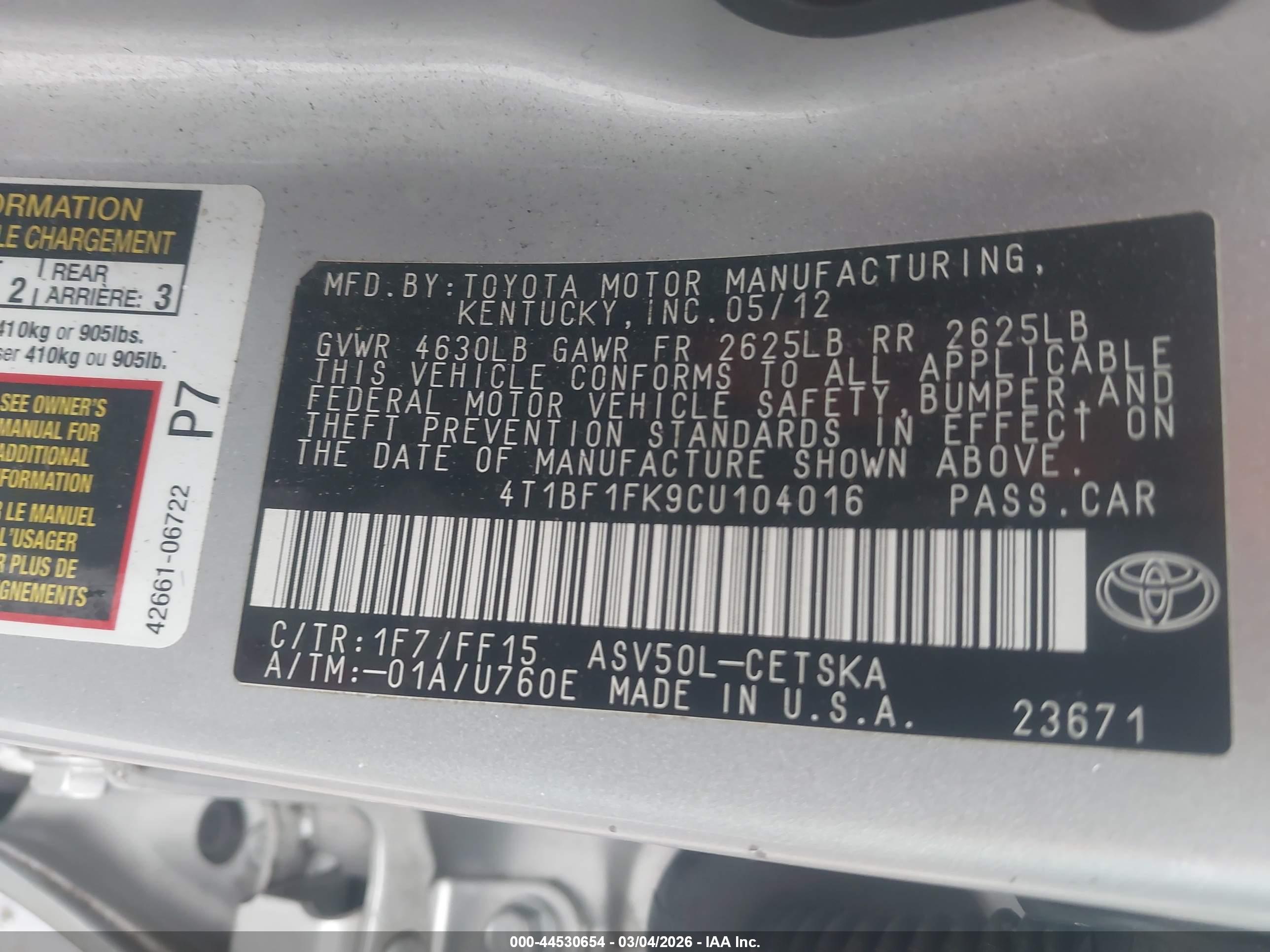 TOYOTA CAMRY image 9
