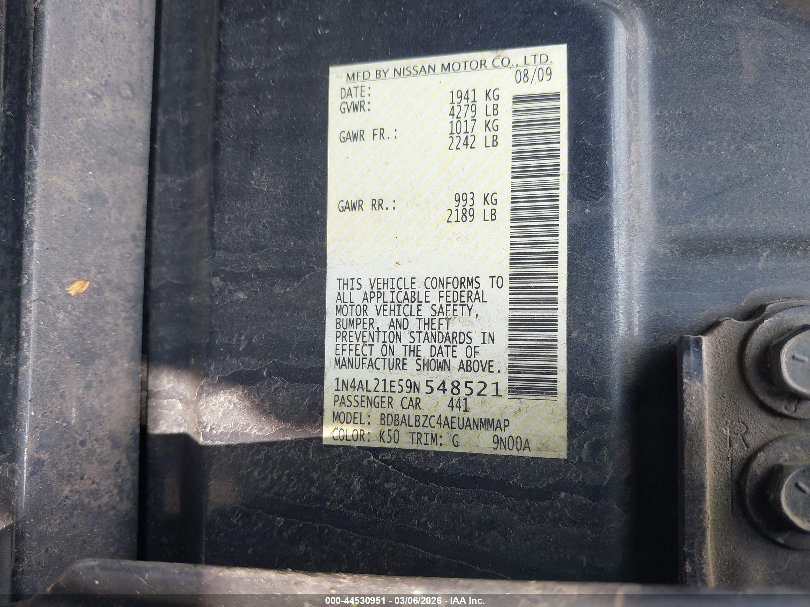 NISSAN ALTIMA image 9