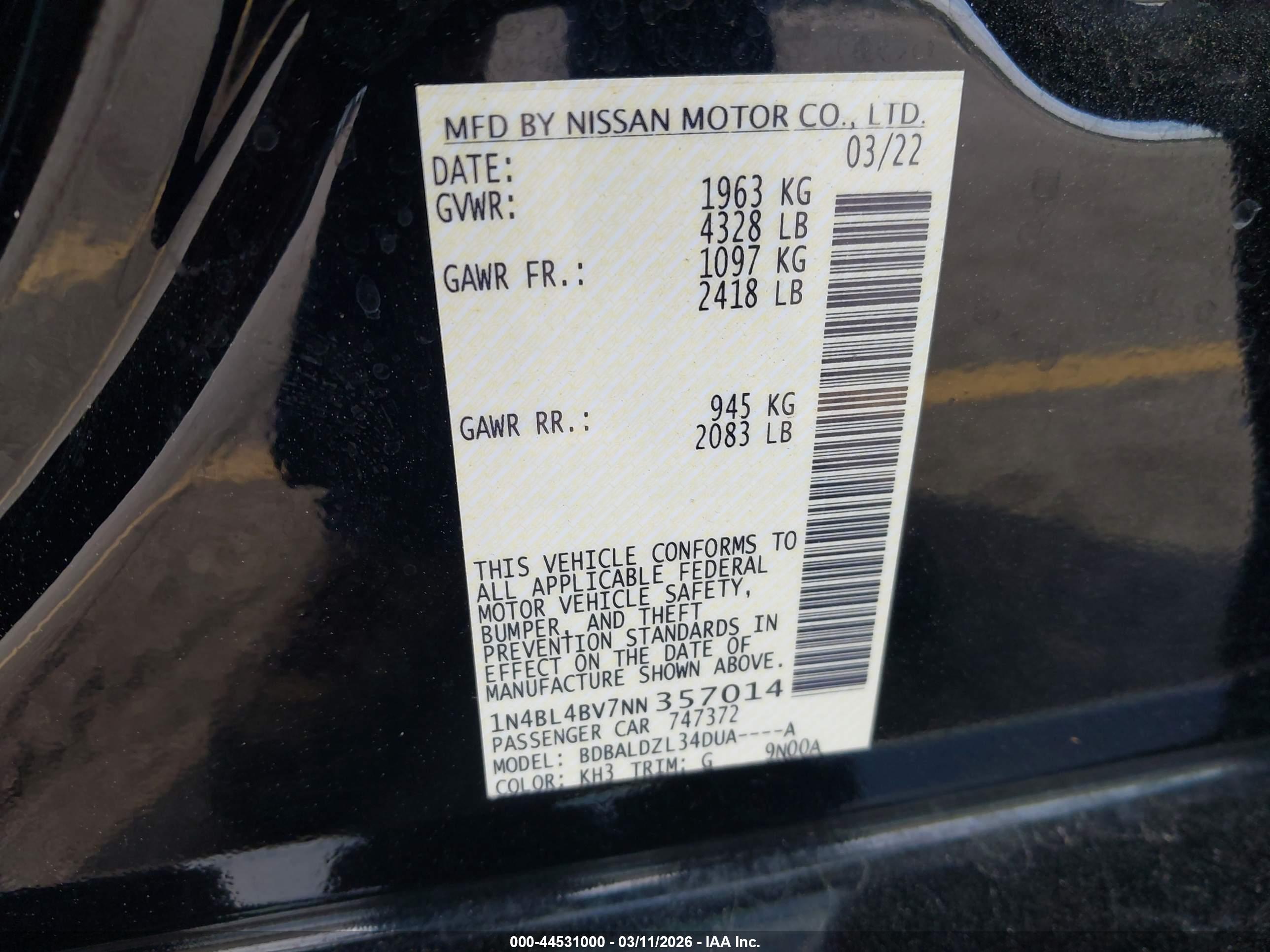 NISSAN ALTIMA image 9