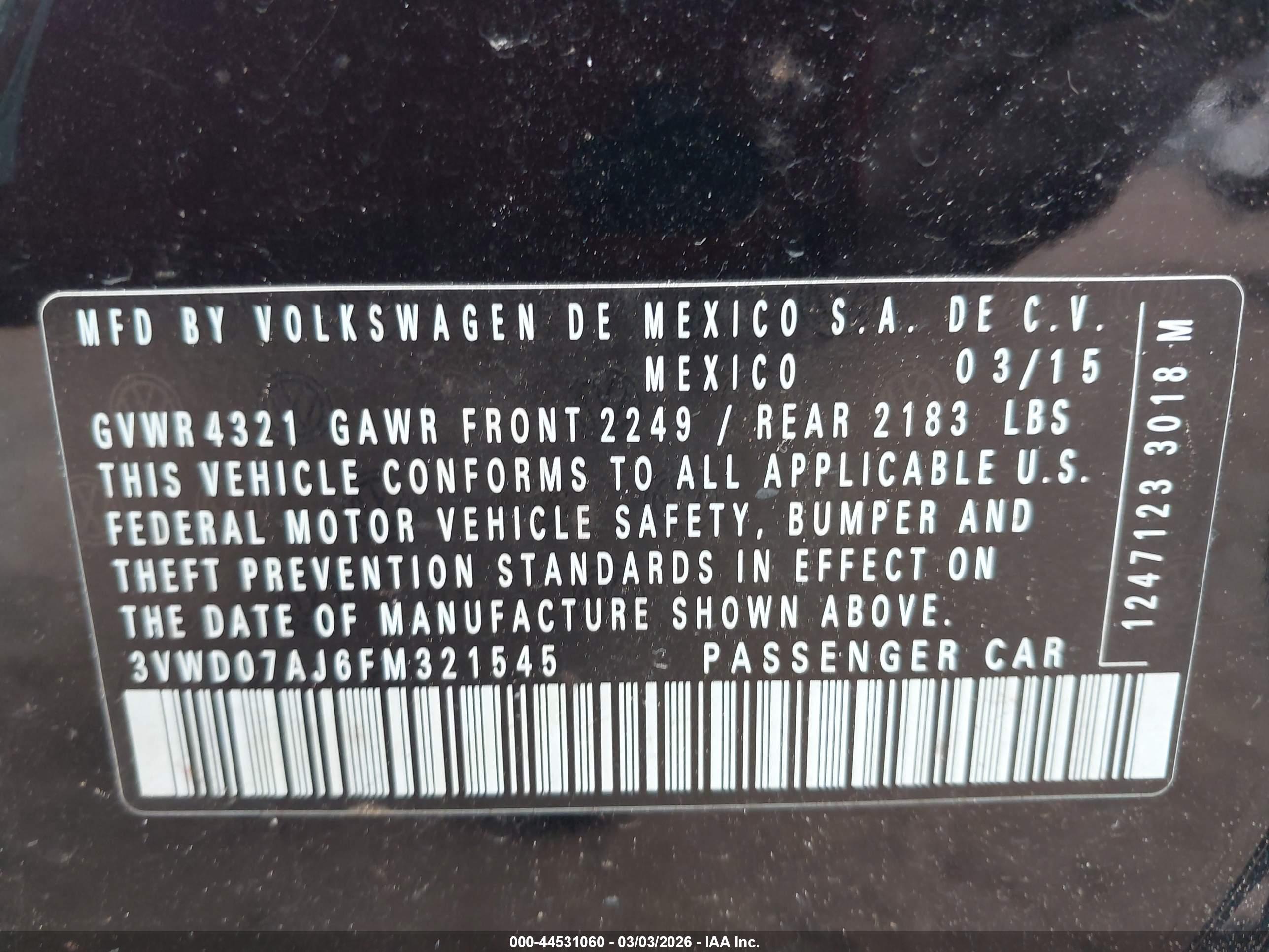 VOLKSWAGEN JETTA image 9